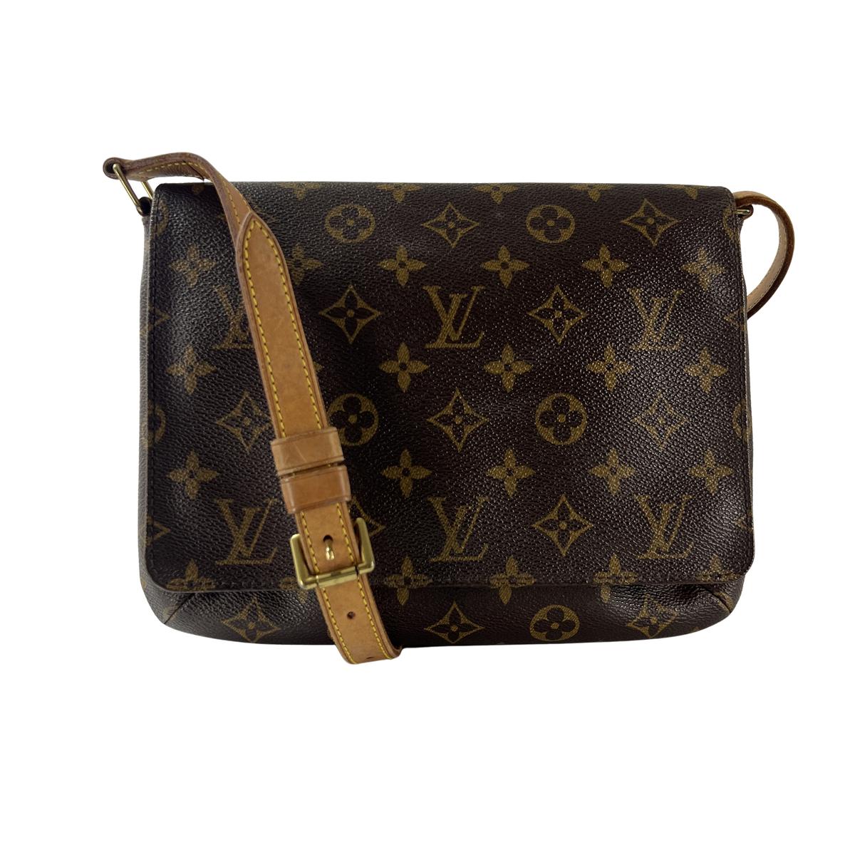Sac à main LOUIS VUITTON Musette toile et cuir marron