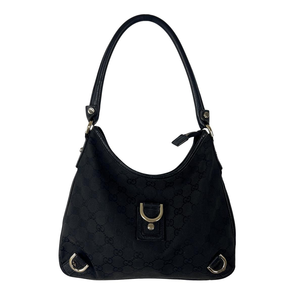 GUCCI Abbey handbag in black canvas and leather