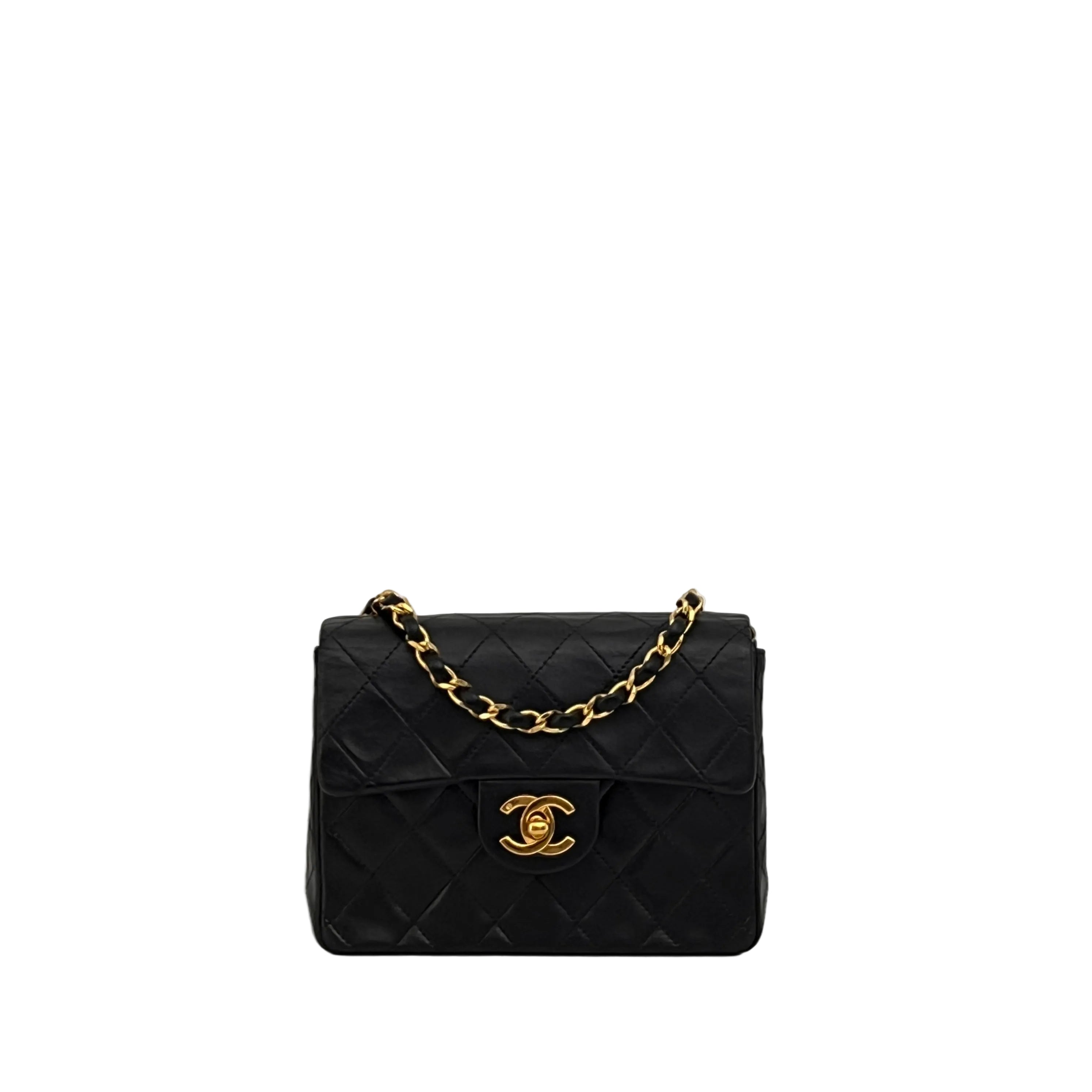CHANEL Classic Mini shoulder bag black lambskin 1997-1999