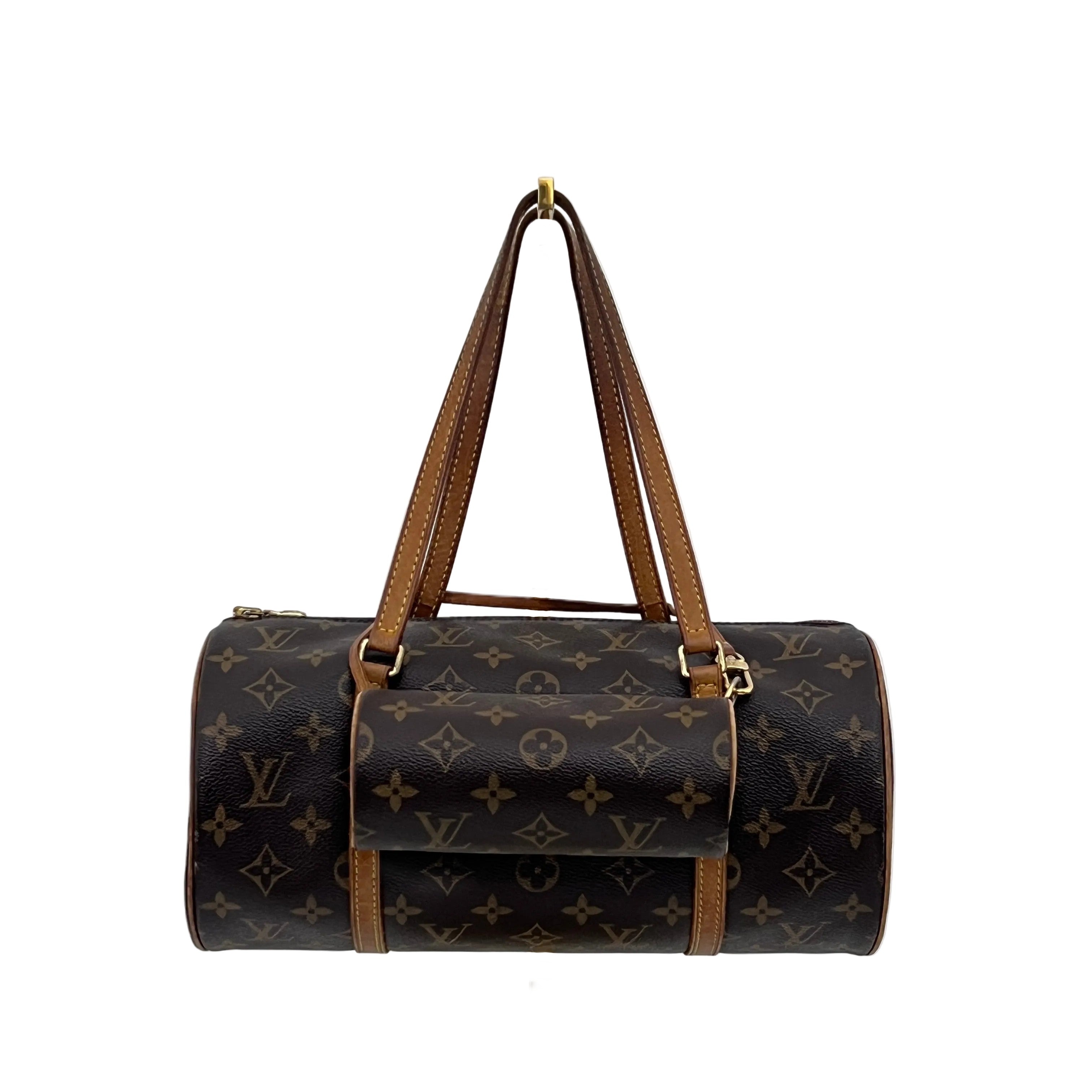 LOUIS VUITTON Papillon 30 brown canvas and leather bag 2004