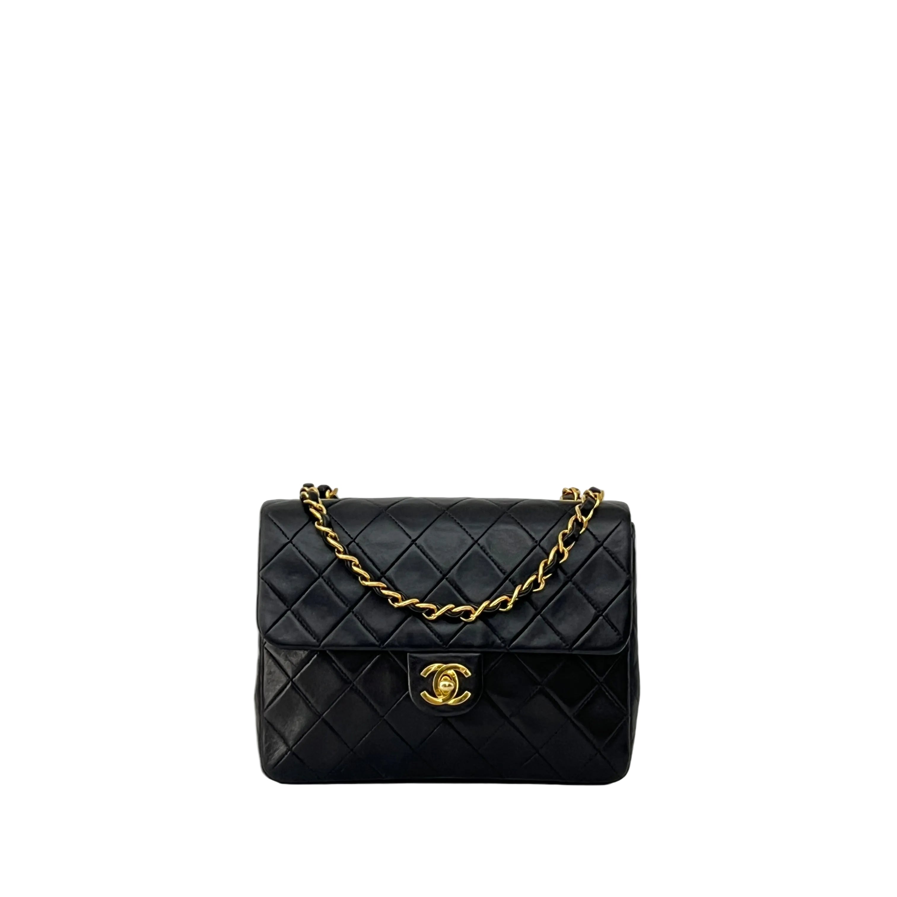 Sac à bandoulière CHANEL Classique Mini Rectangle cuir d'agneau noir