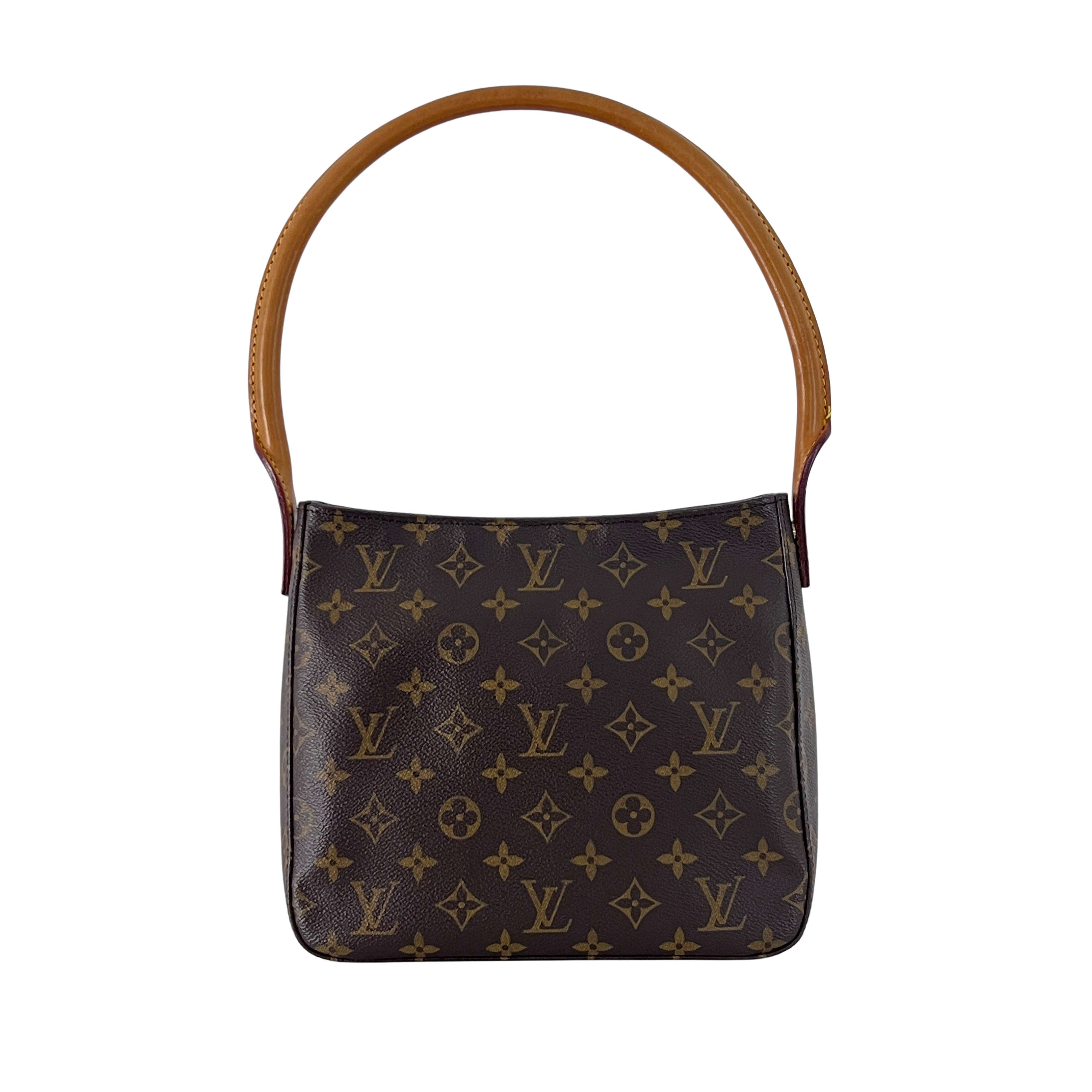 Sac à main LOUIS VUITTON Looping MM toile et cuir marron