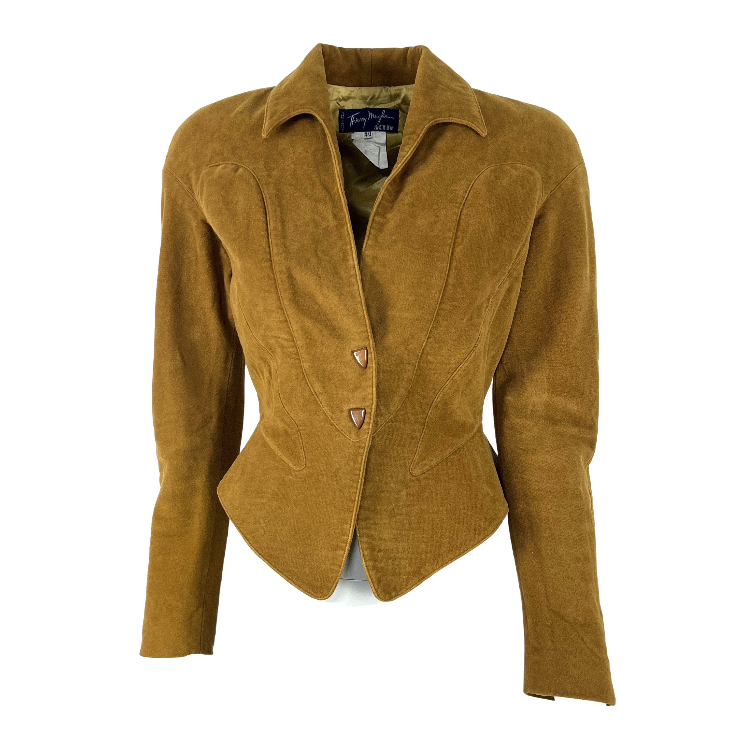 MUGLER Jacket XS Brown Cotton