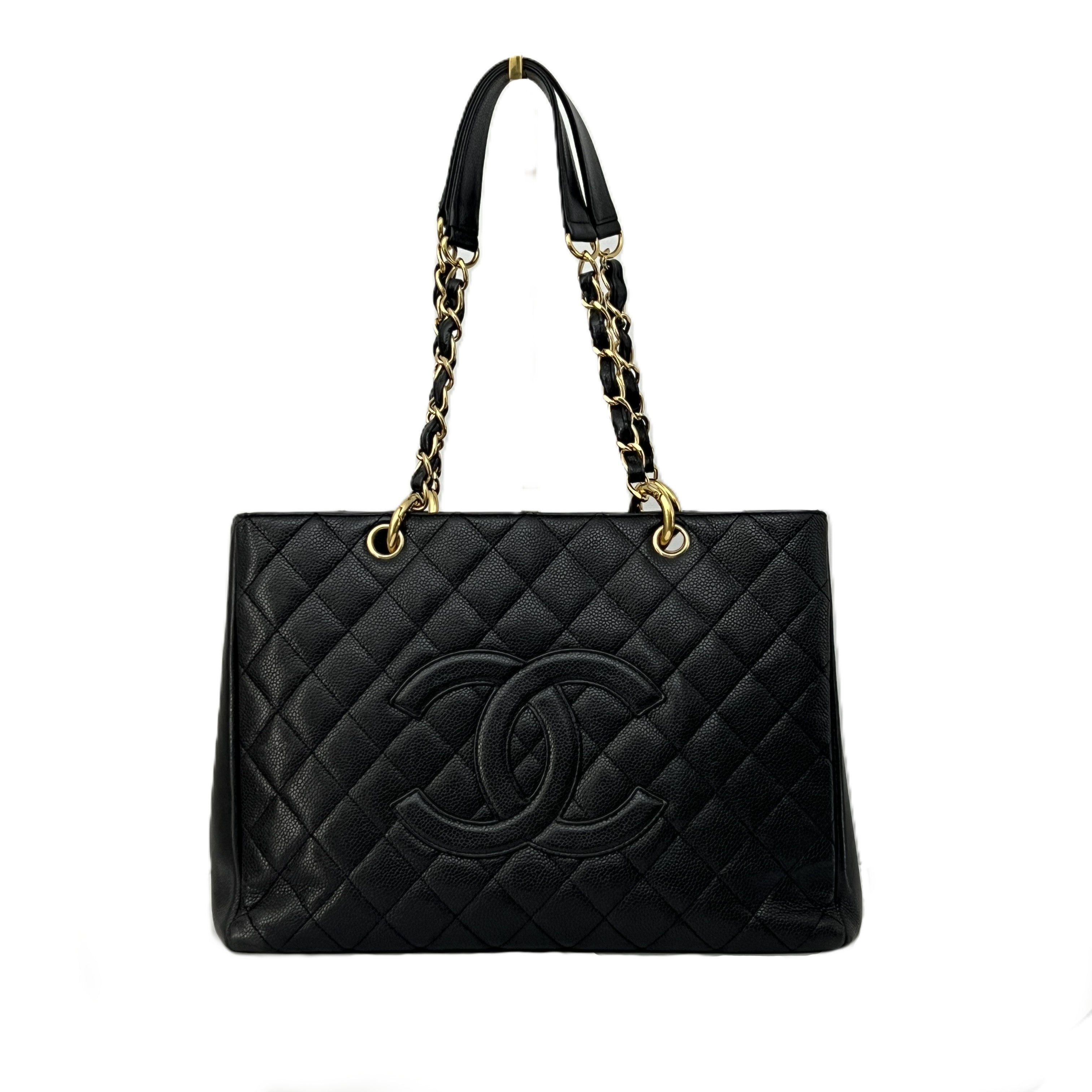 Sac CHANEL Grand Shopping Tote cuir caviar noir