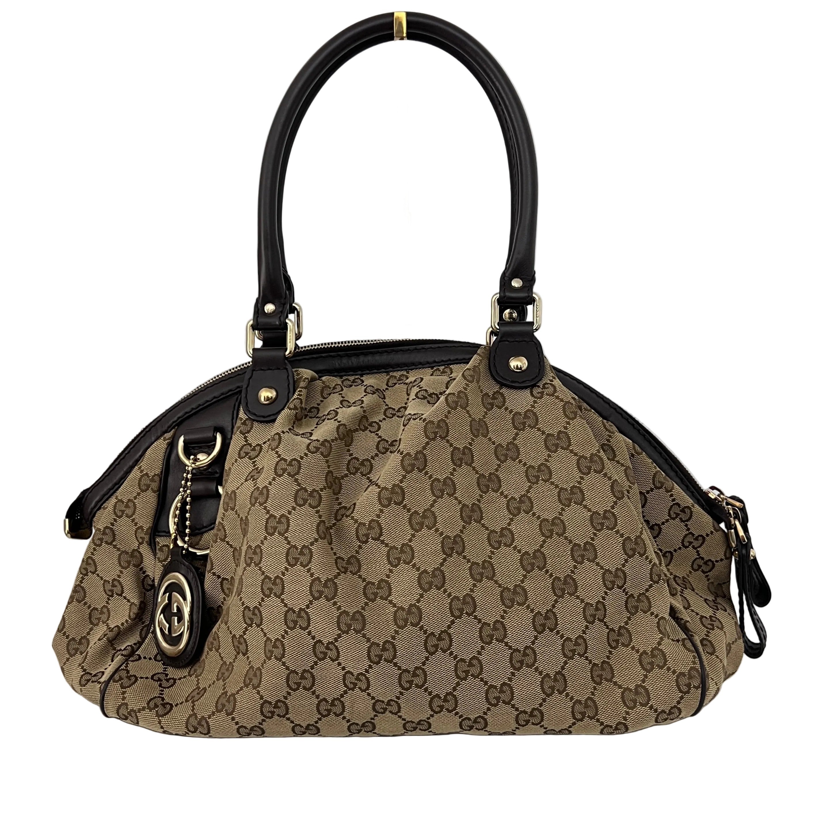 Sac GUCCI Sukey toile et cuir marron