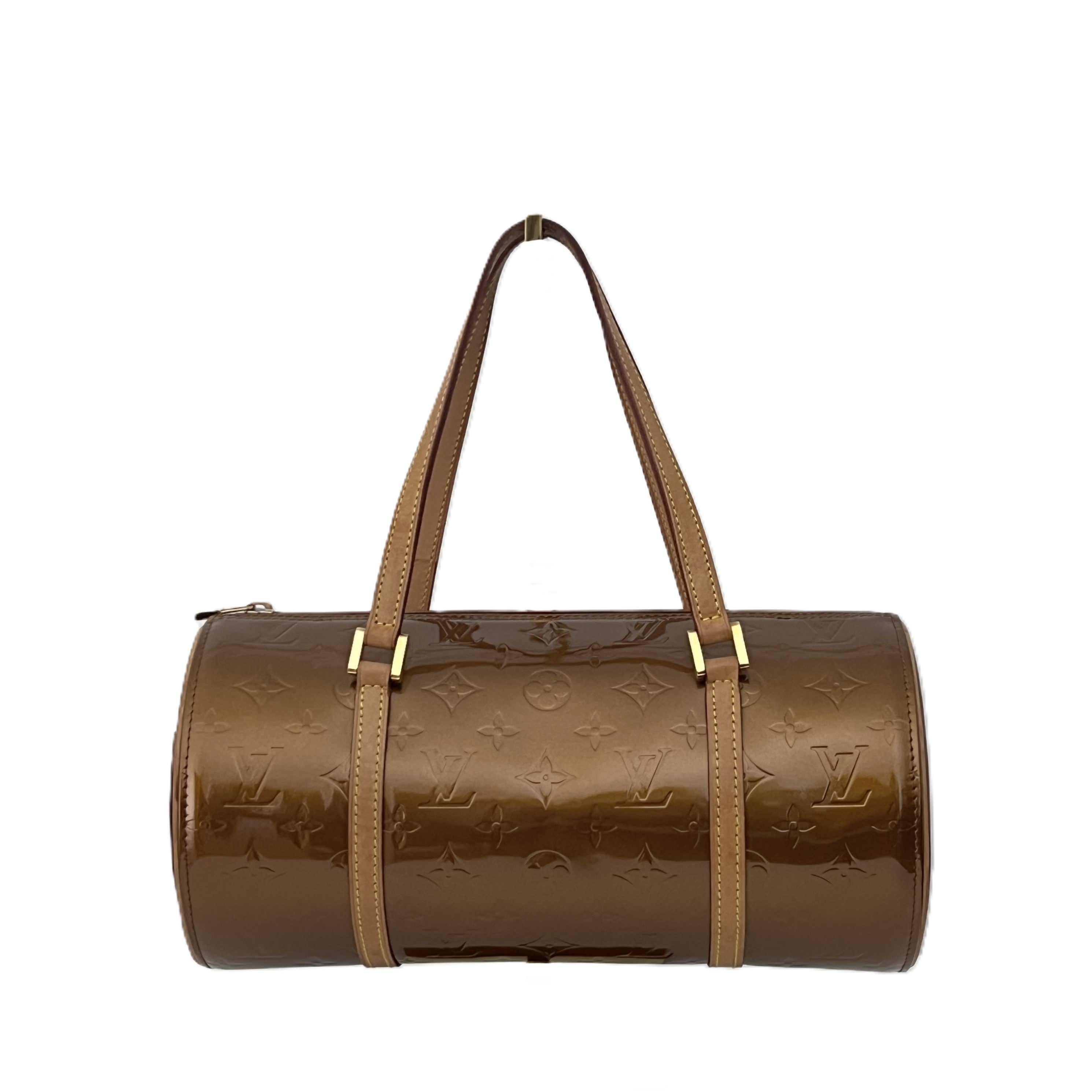 Sac LOUIS VUITTON Bedford cuir verni marron gold