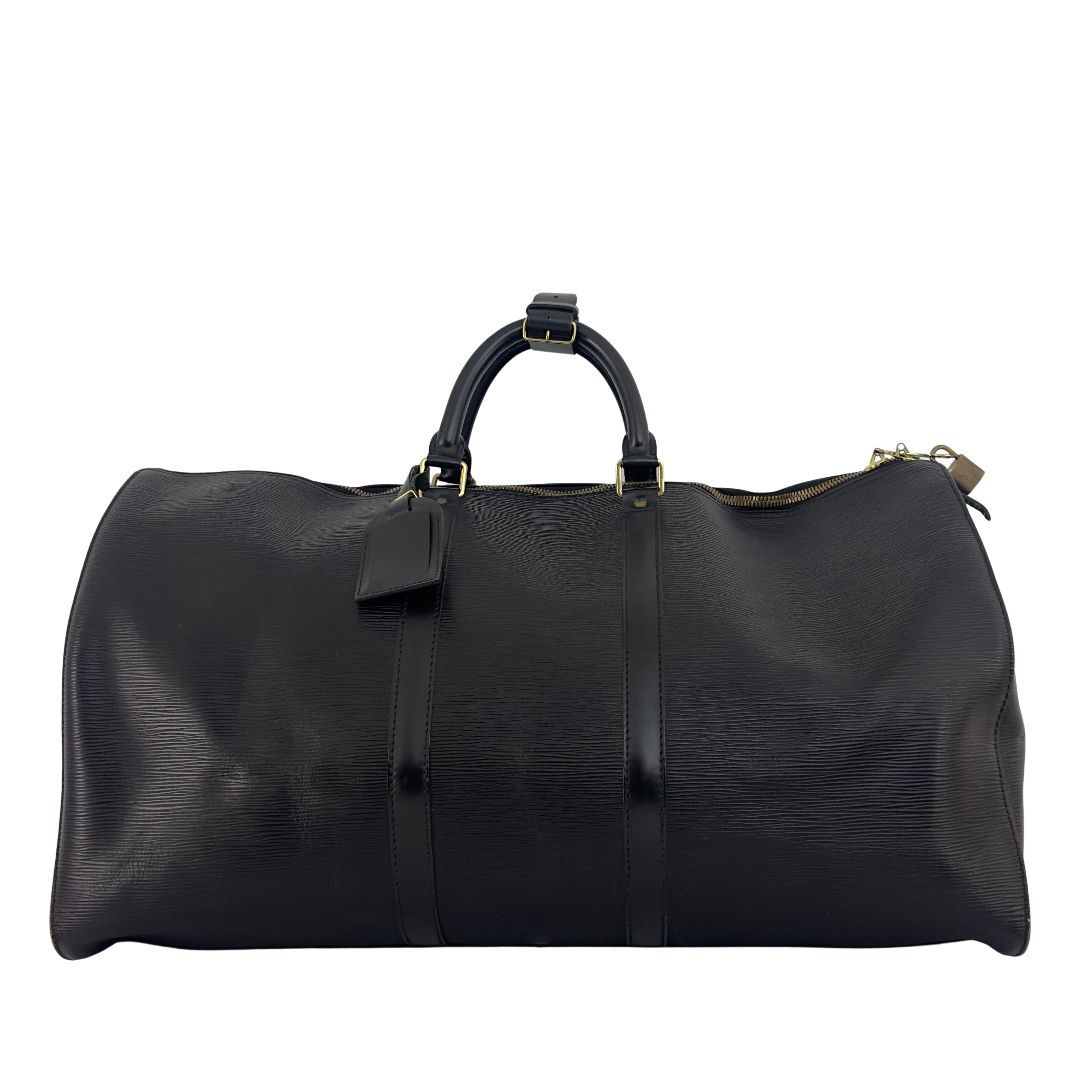 Sac à main LOUIS VUITTON Keepall 55 cuir épi noir