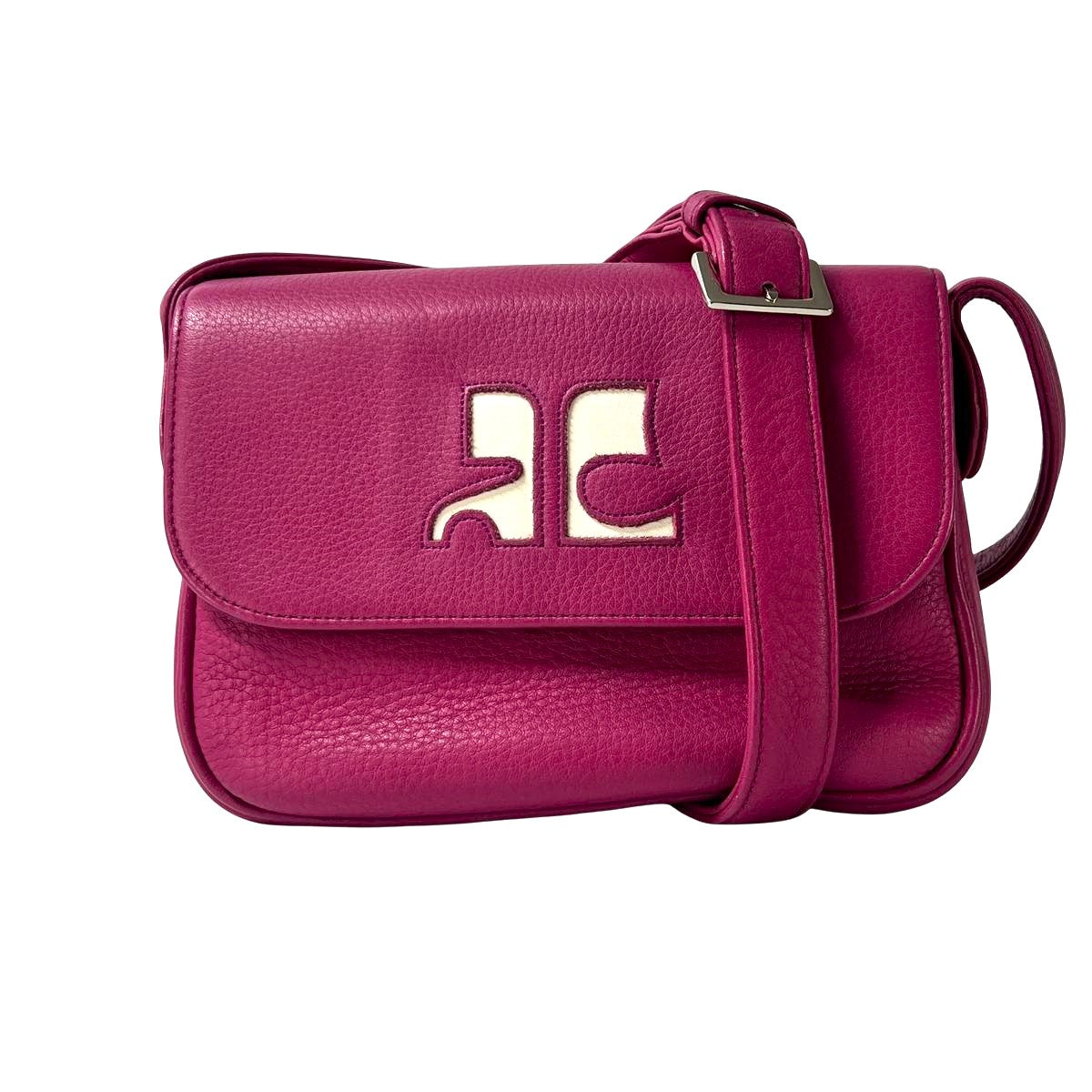 Sac à main COURREGES Camera cuir rose