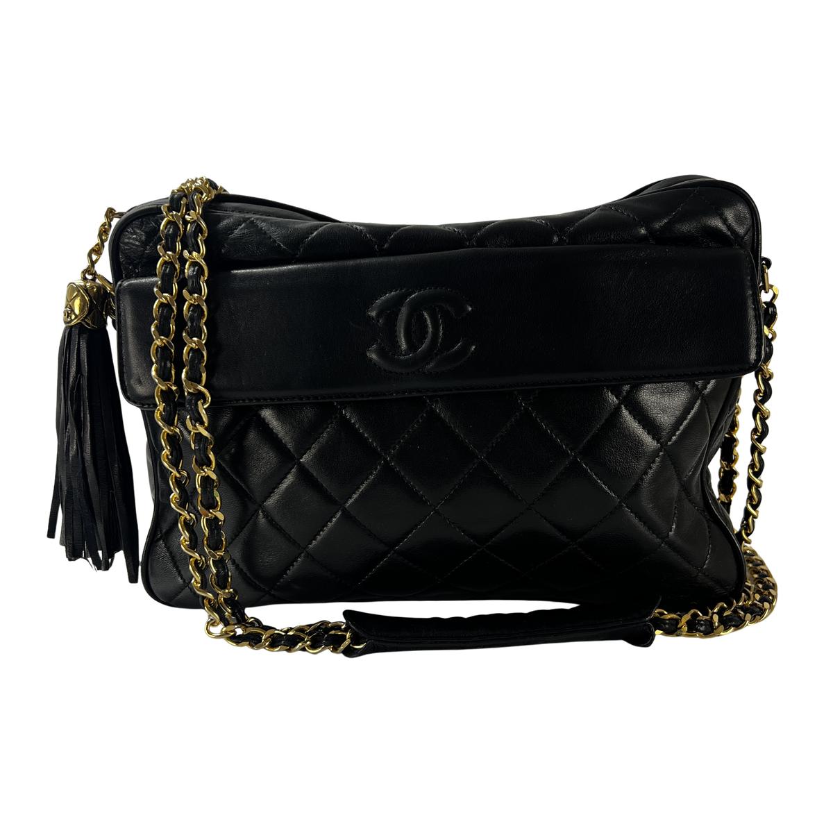 Sac à main CHANEL Coco chain cuir noir