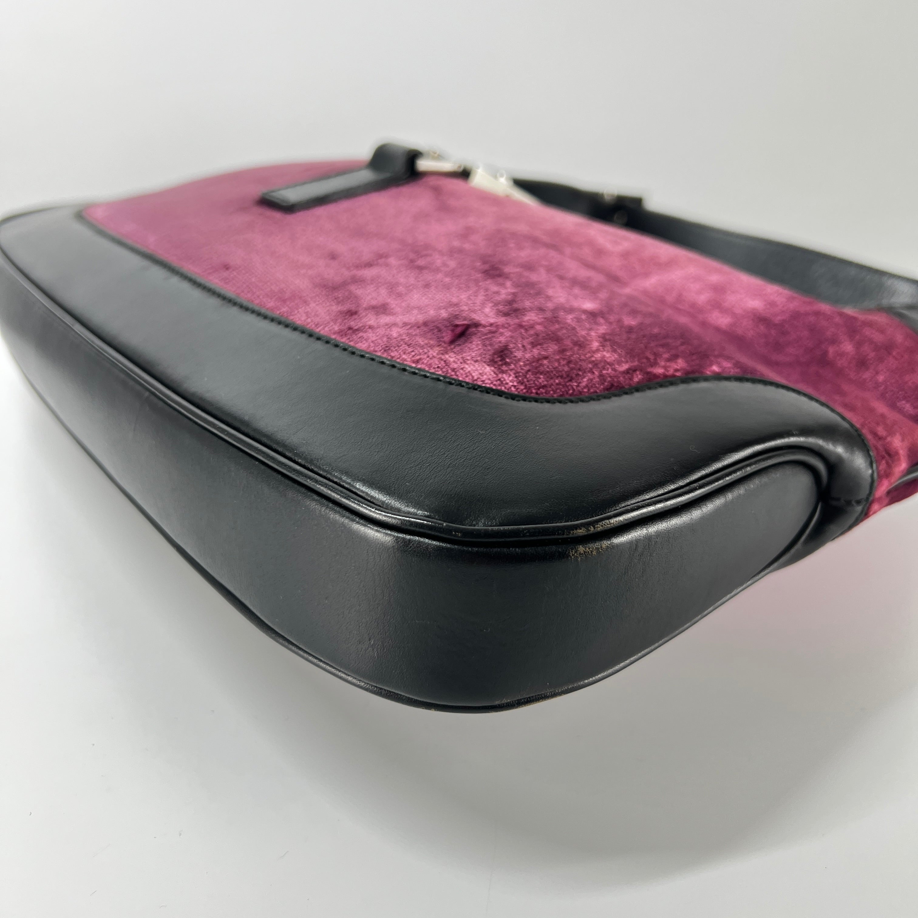 Sac à main GUCCI Jackie suede et cuir rose