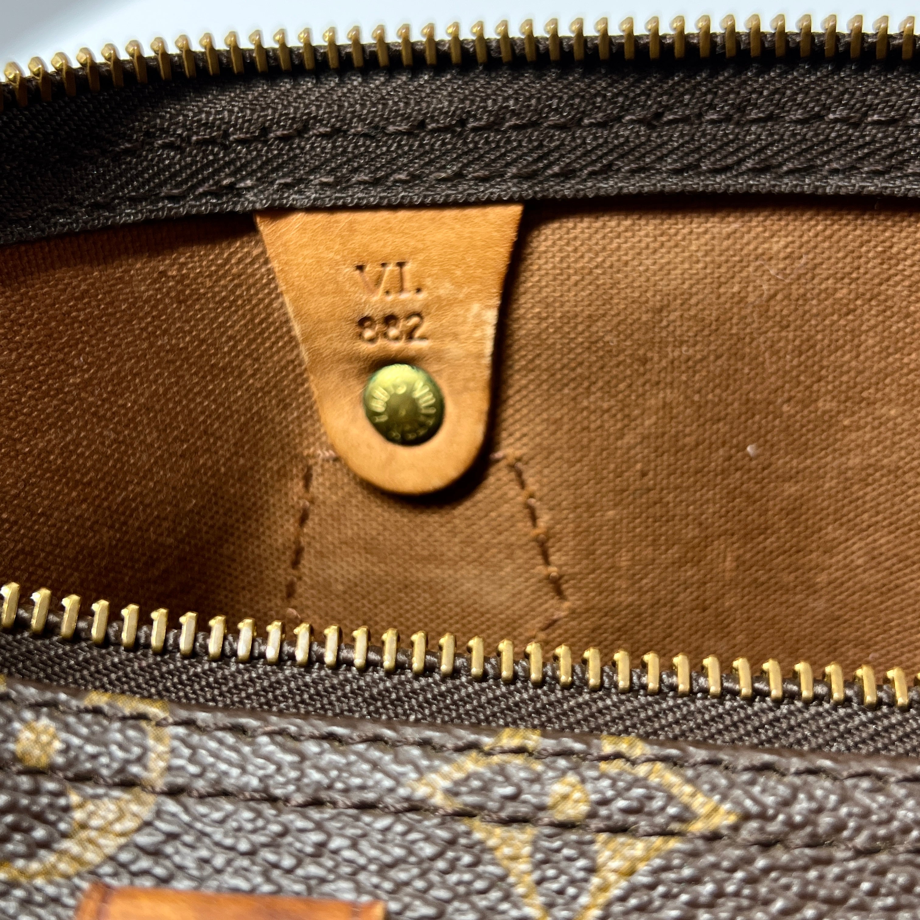 LOUIS VUITTON Speedy handbag in brown canvas and leather