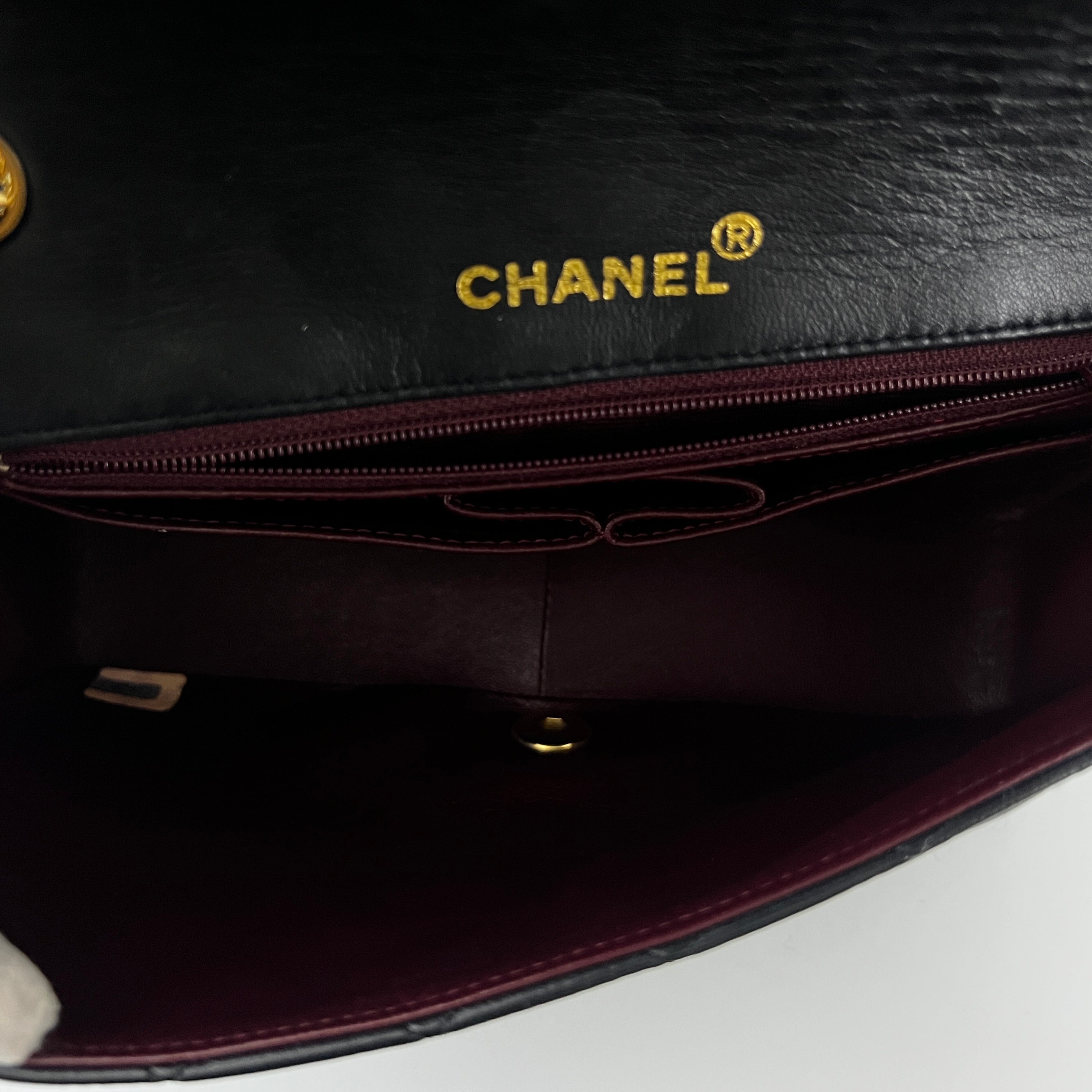 CHANEL Timeless classic quilted single flap black leather handbag