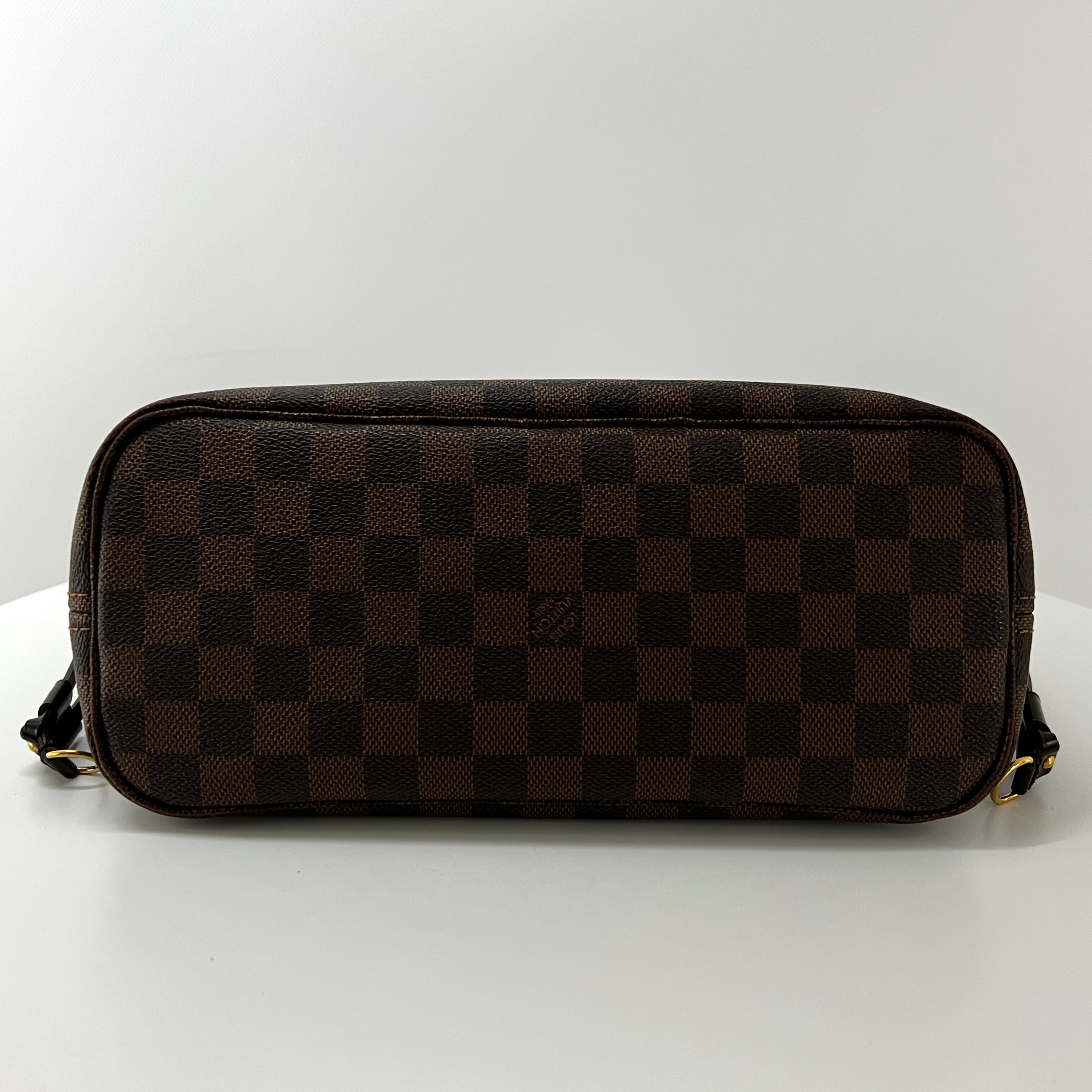 LOUIS VUITTON Neverfull PM handbag in brown canvas and leather