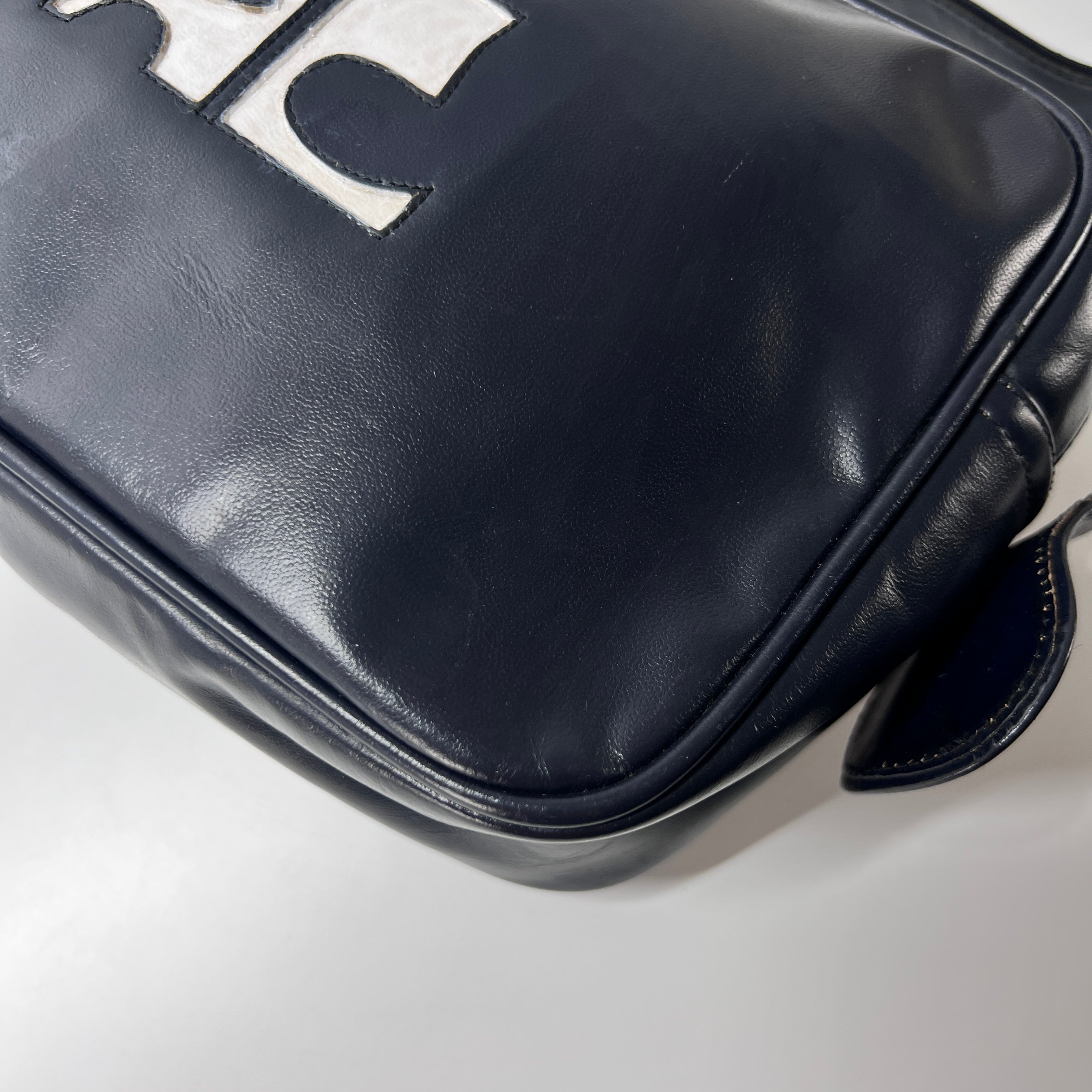 Sac à main COURREGES Camera cuir bleu