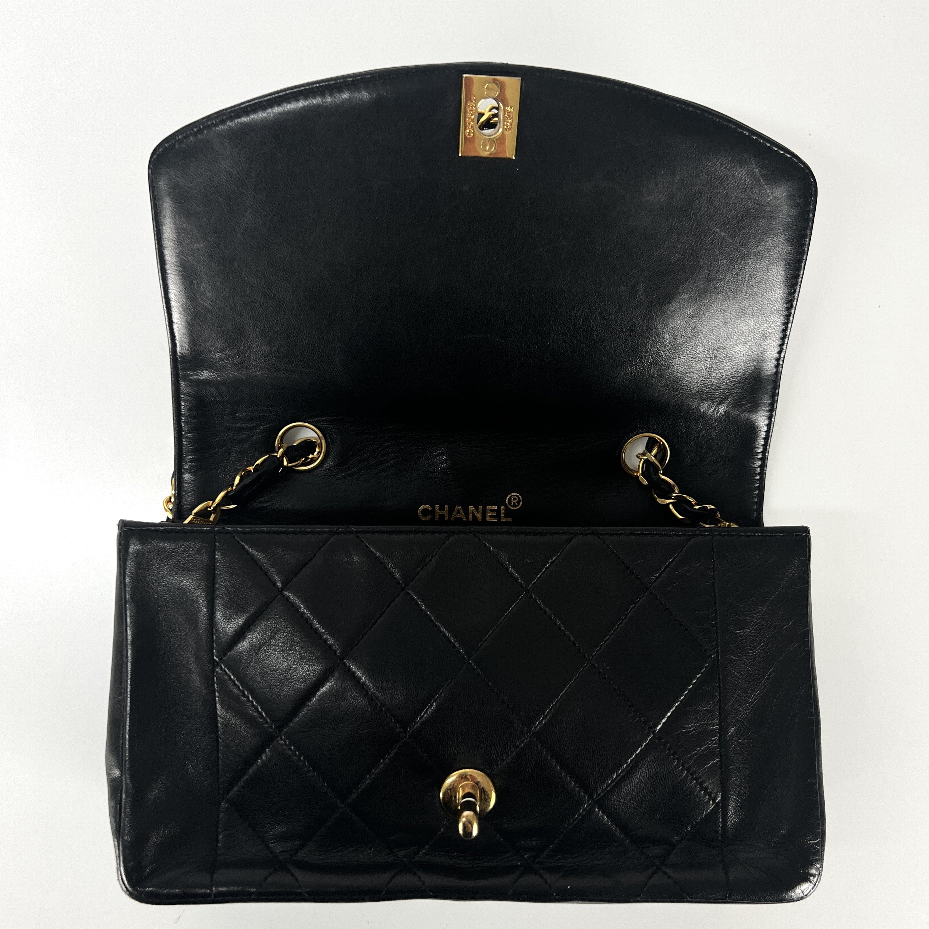 CHANEL Diana Small black leather handbag