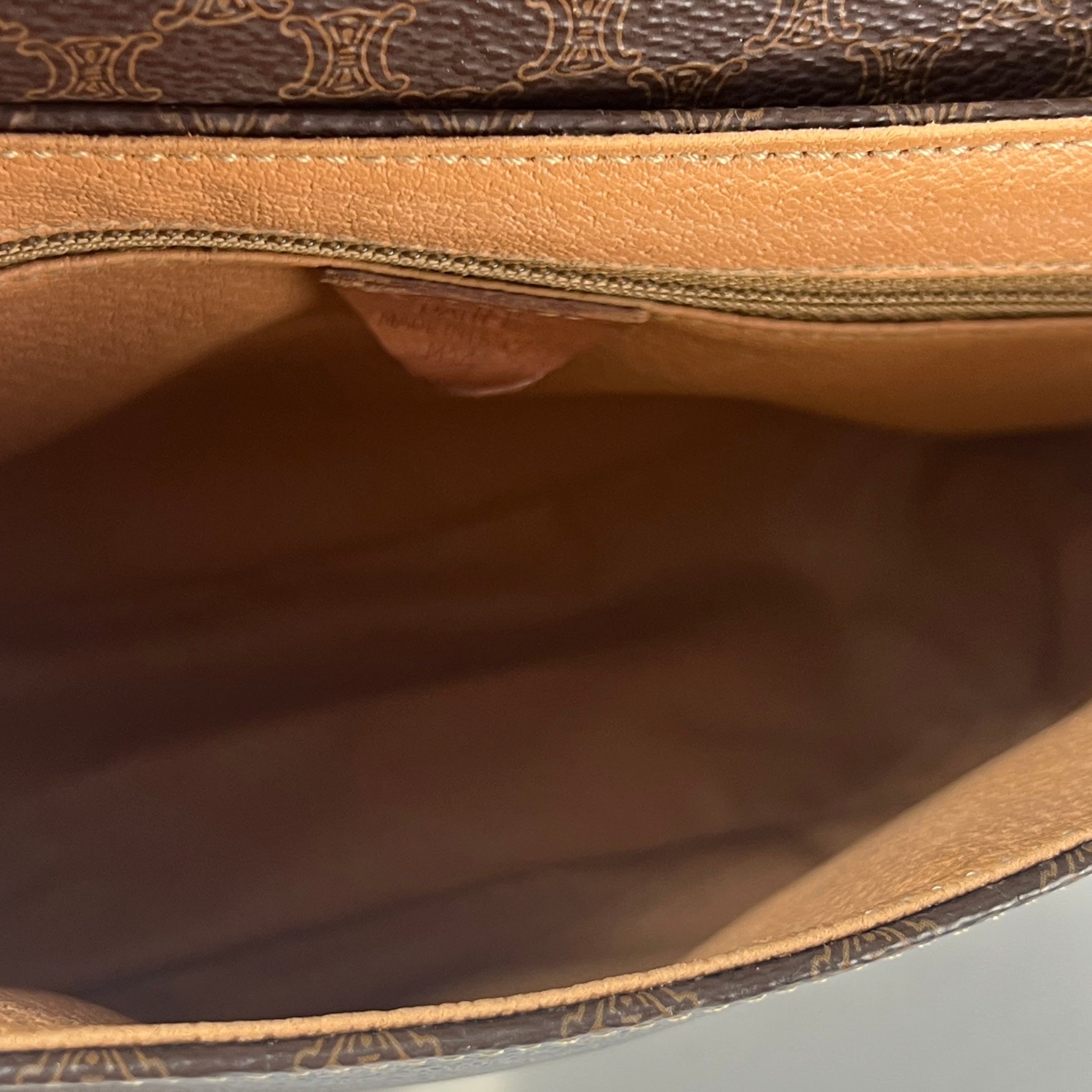 Sac à main CELINE toile et cuir marron