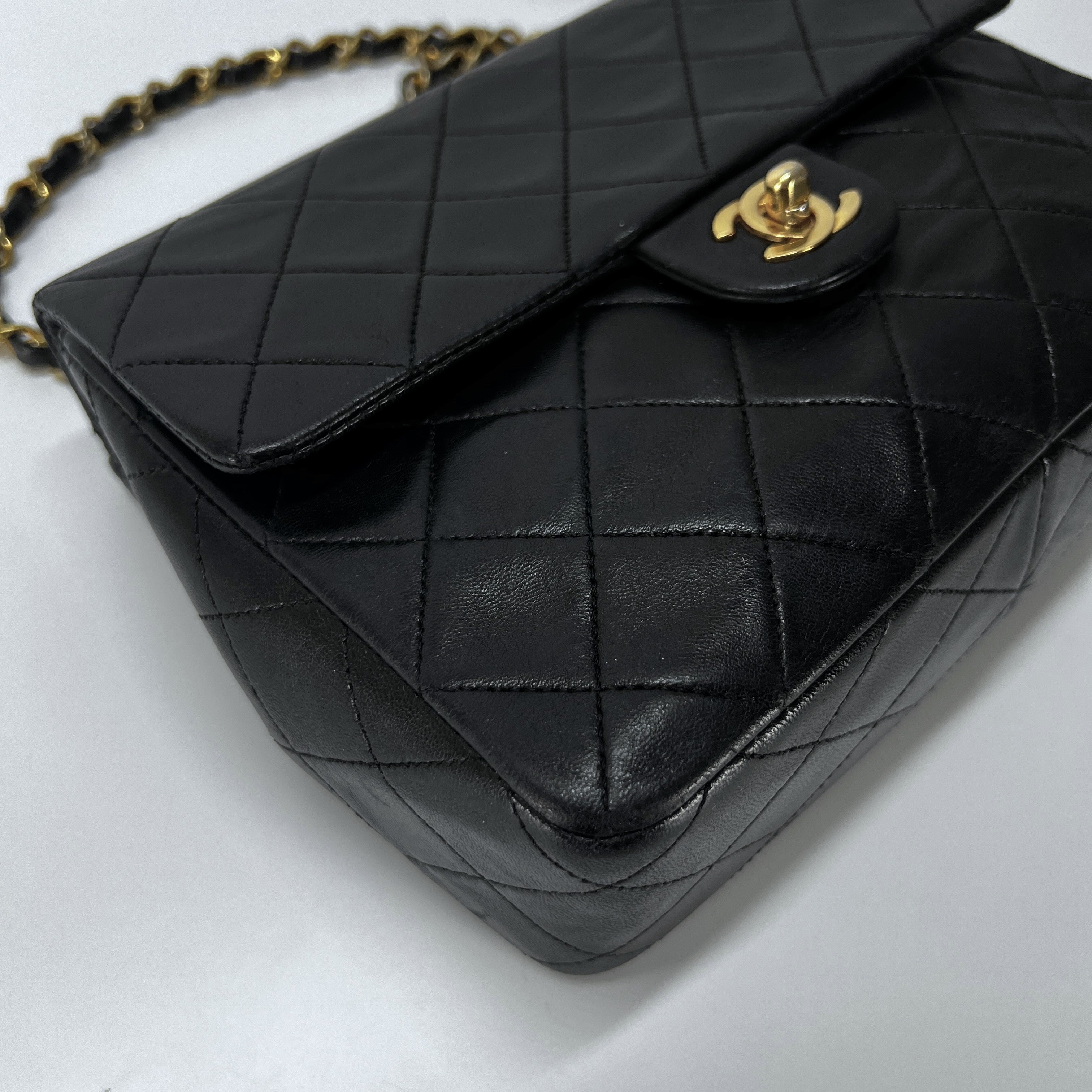 CHANEL Timeless classic mini flap black leather handbag