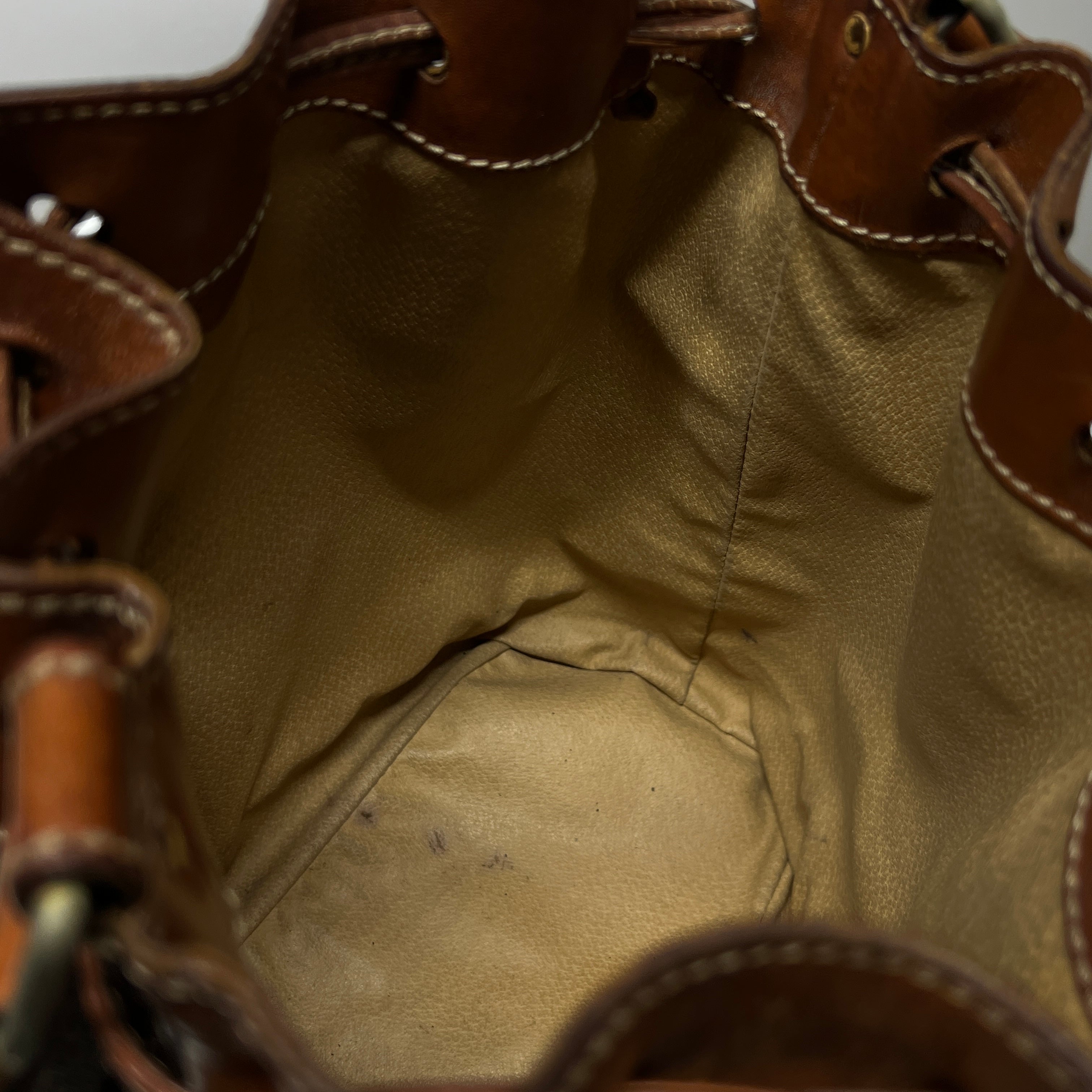 Sac sceau CELINE toile et cuir marron