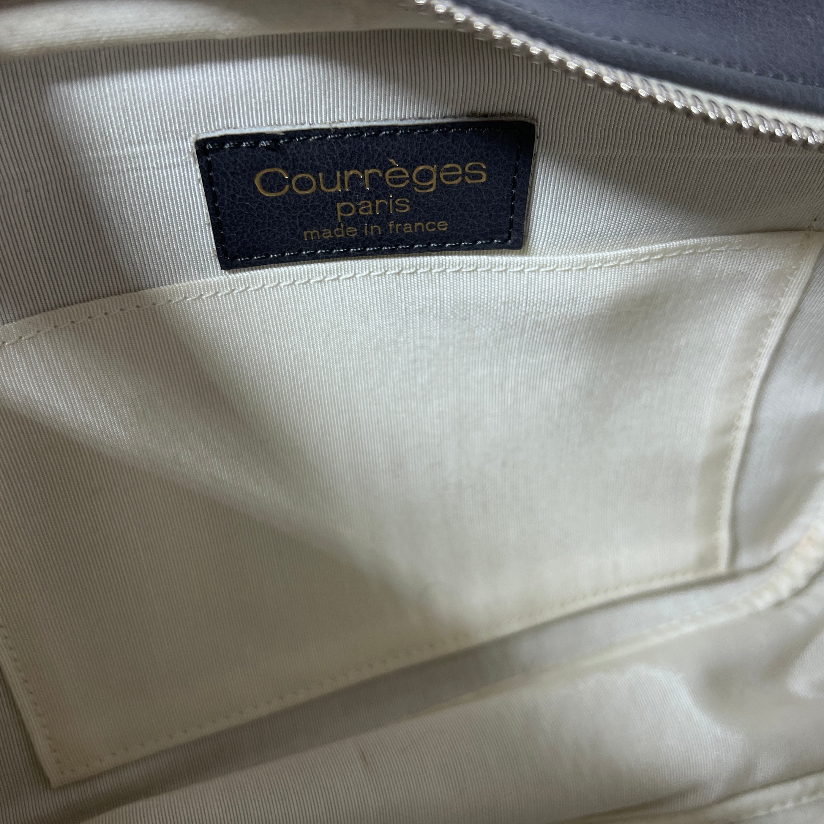 Sac à main COURREGES Camera cuir gris