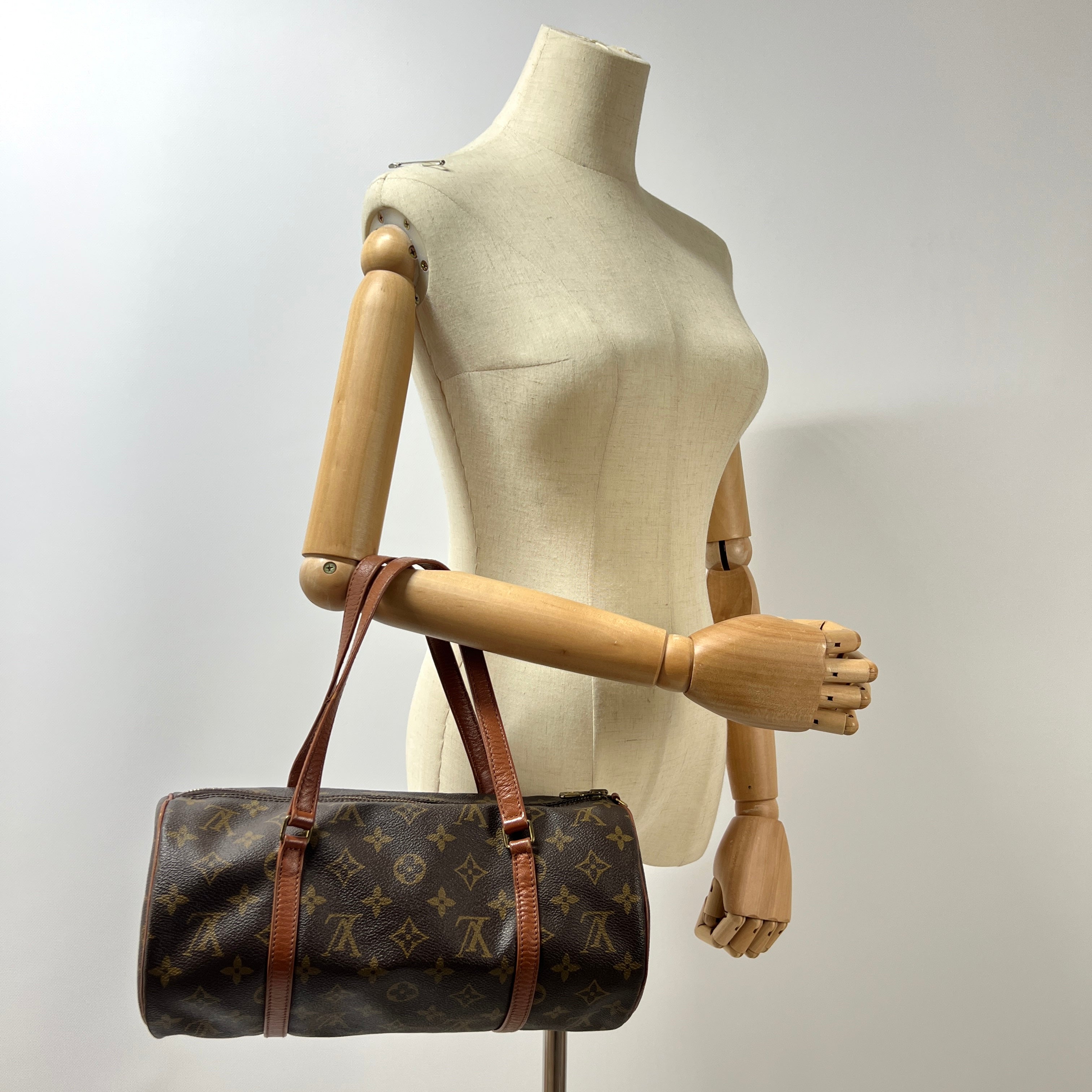 LOUIS VUITTON Papillon handbag in brown canvas and leather