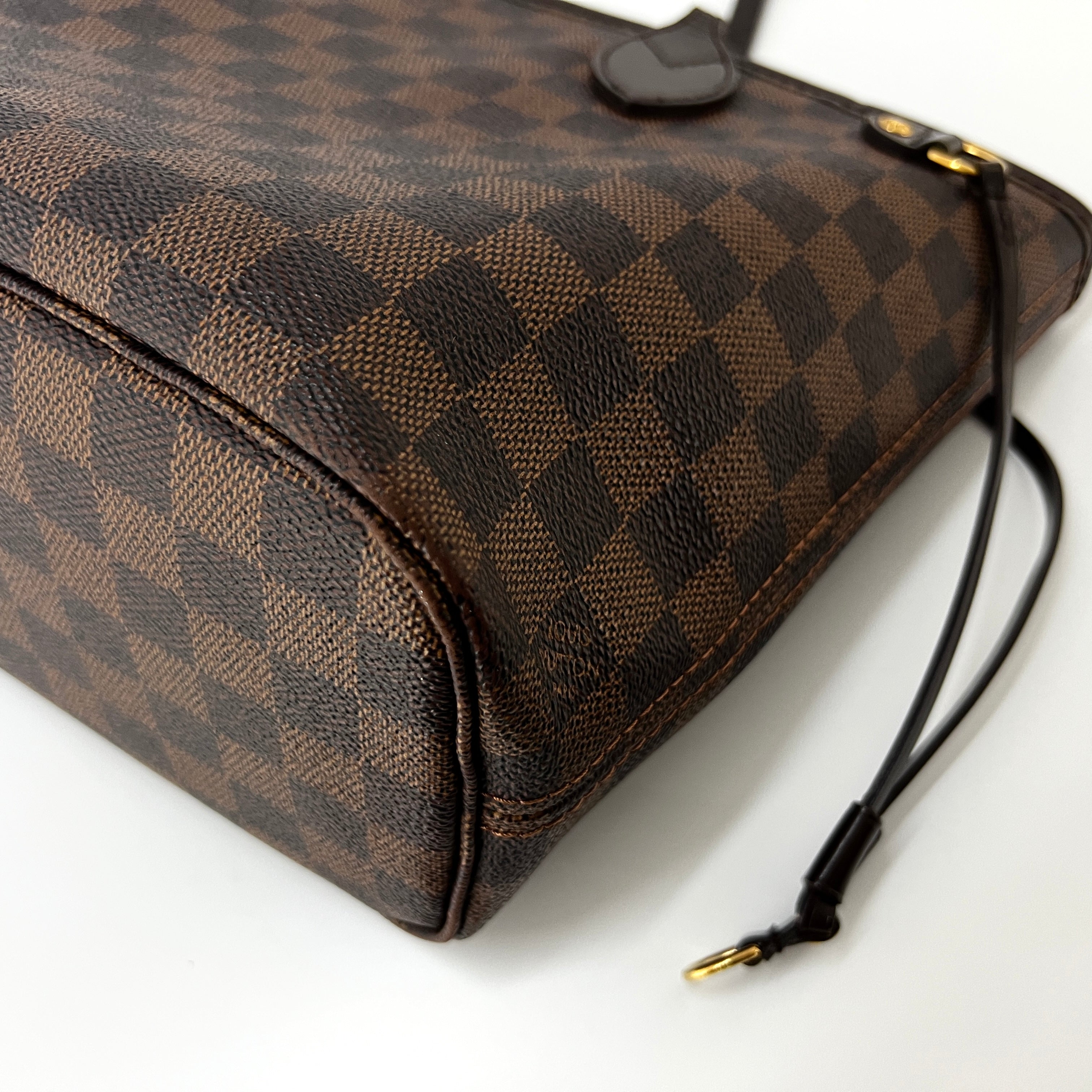 LOUIS VUITTON Neverfull PM handbag in brown canvas and leather