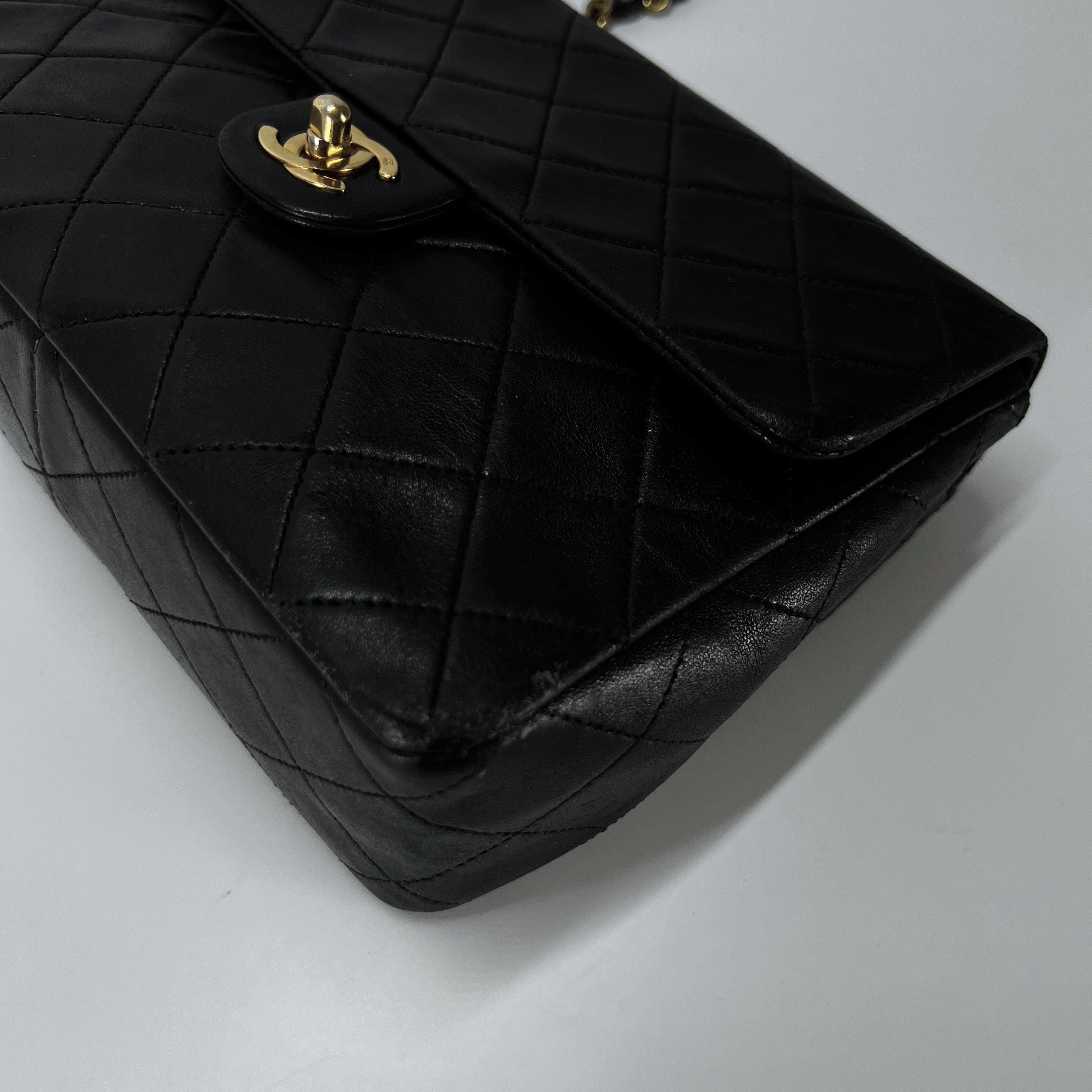 CHANEL Timeless classic mini flap black leather handbag