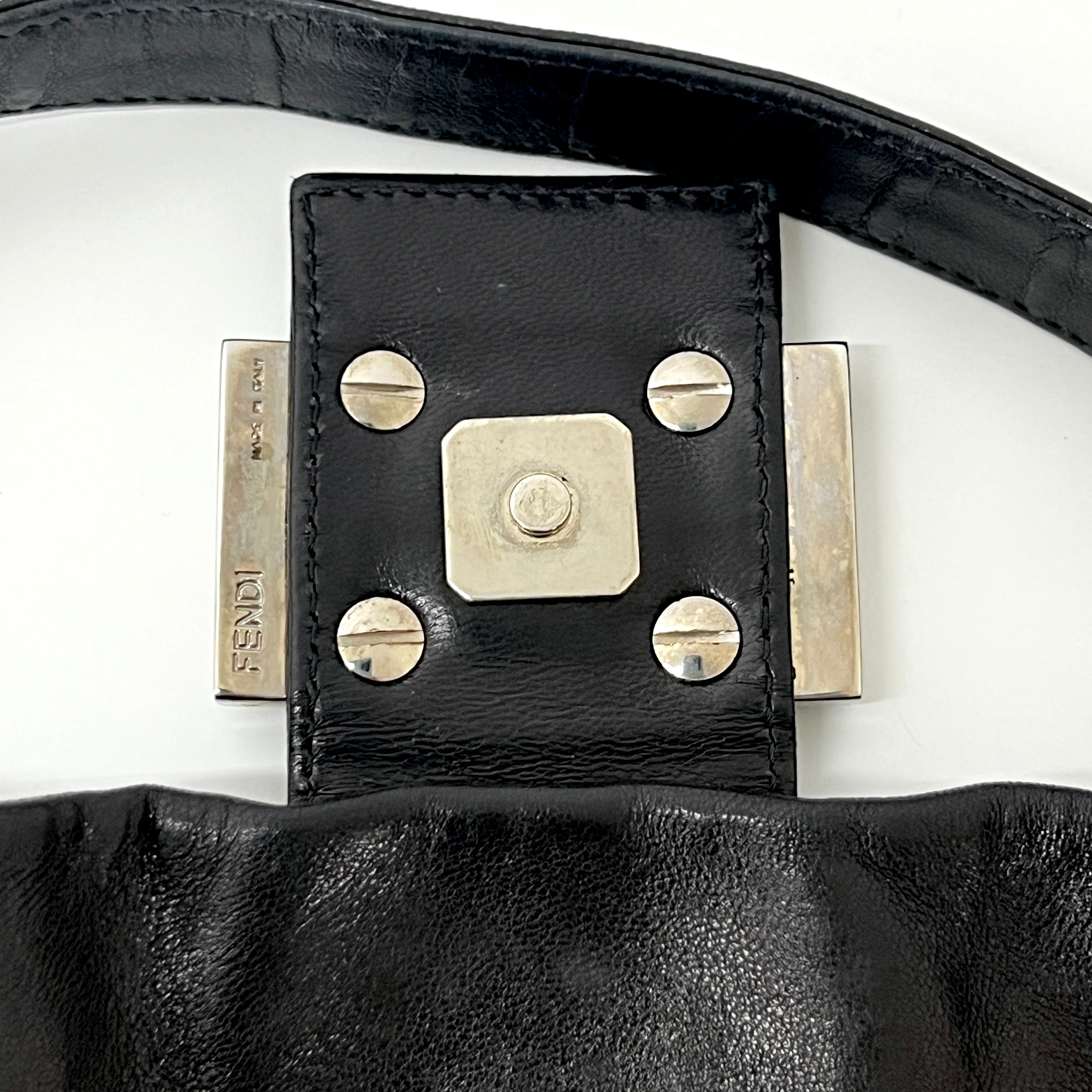 FENDI Mamma Baguette black leather handbag