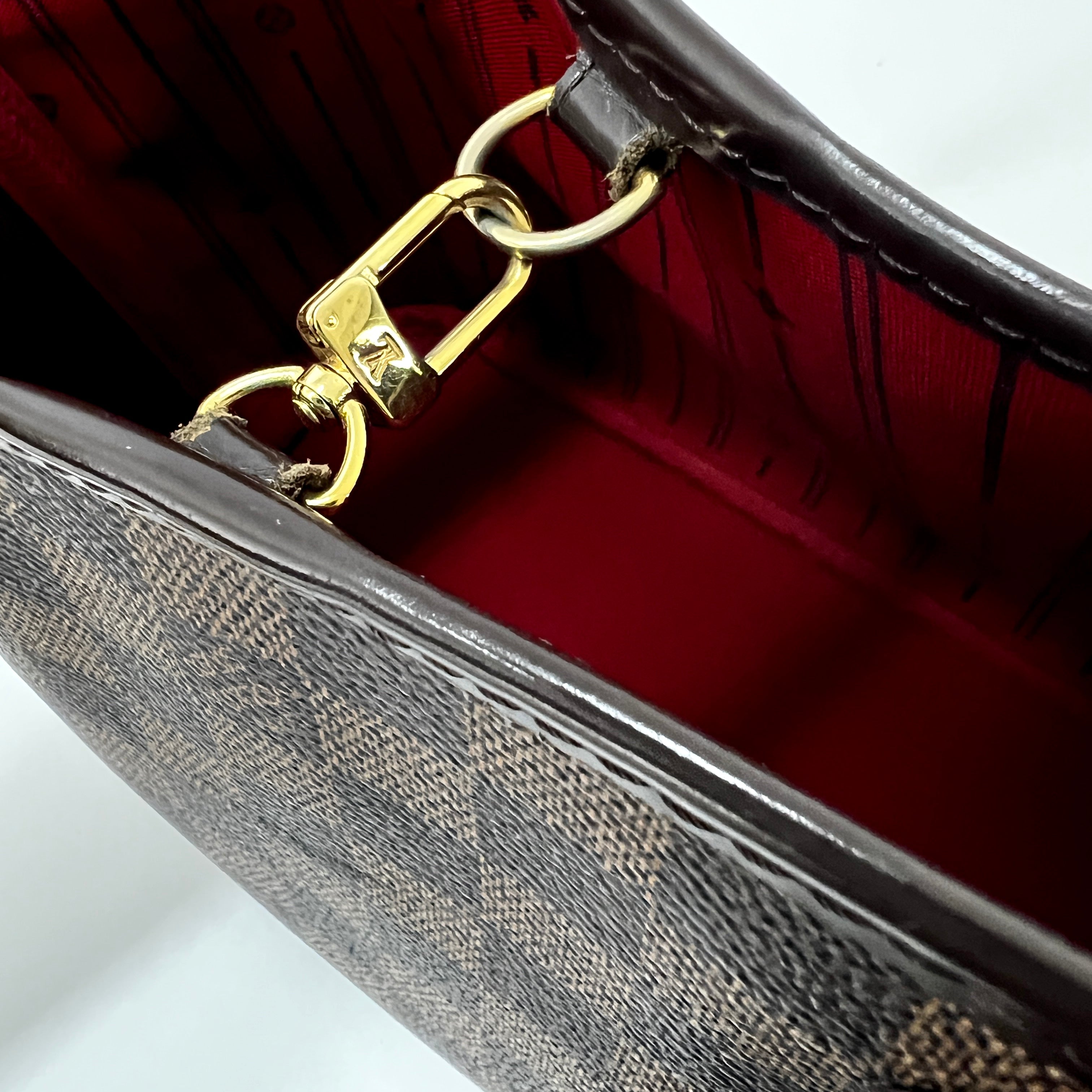 LOUIS VUITTON Neverfull PM handbag in brown canvas and leather