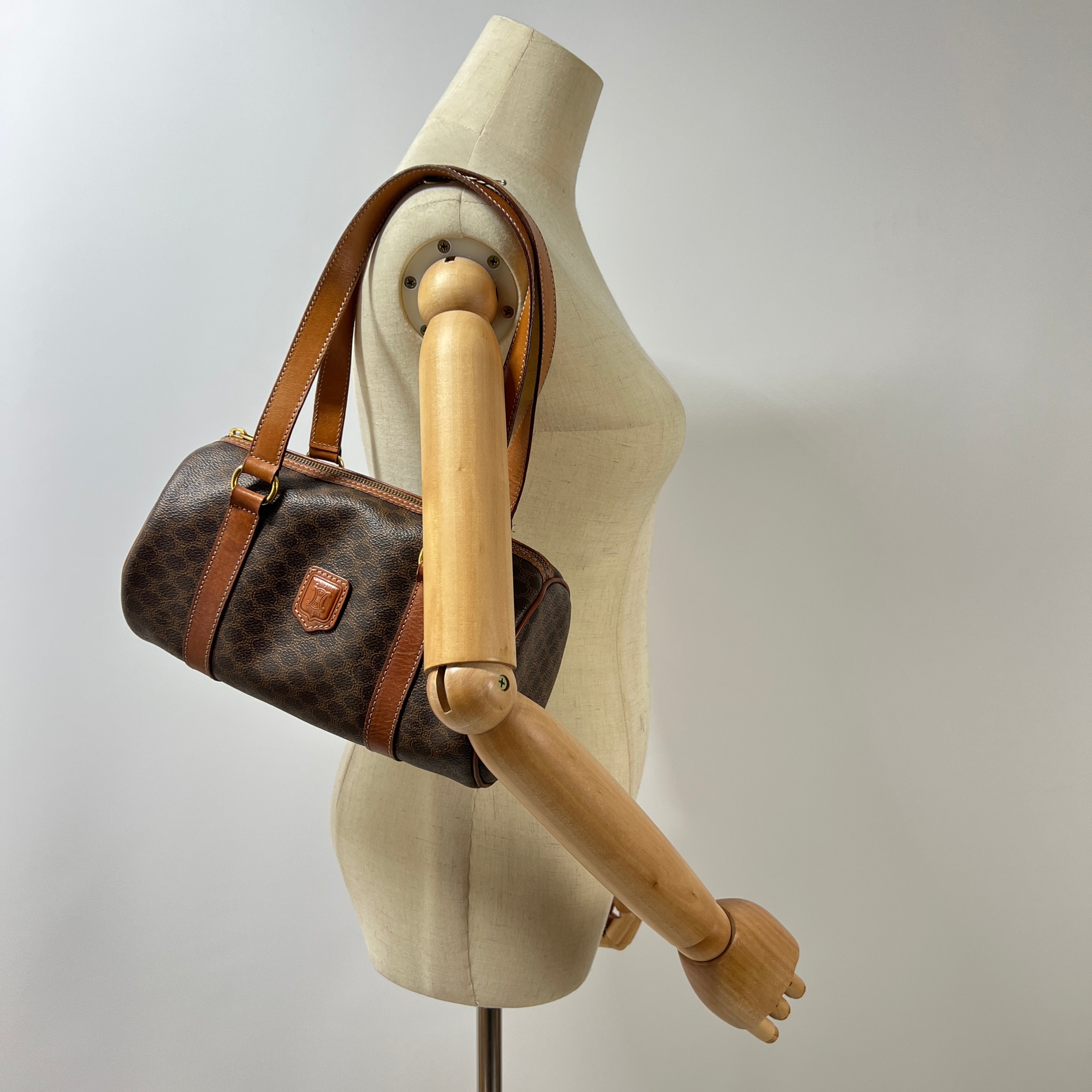Sac à main CELINE Papillon toile et cuir marron