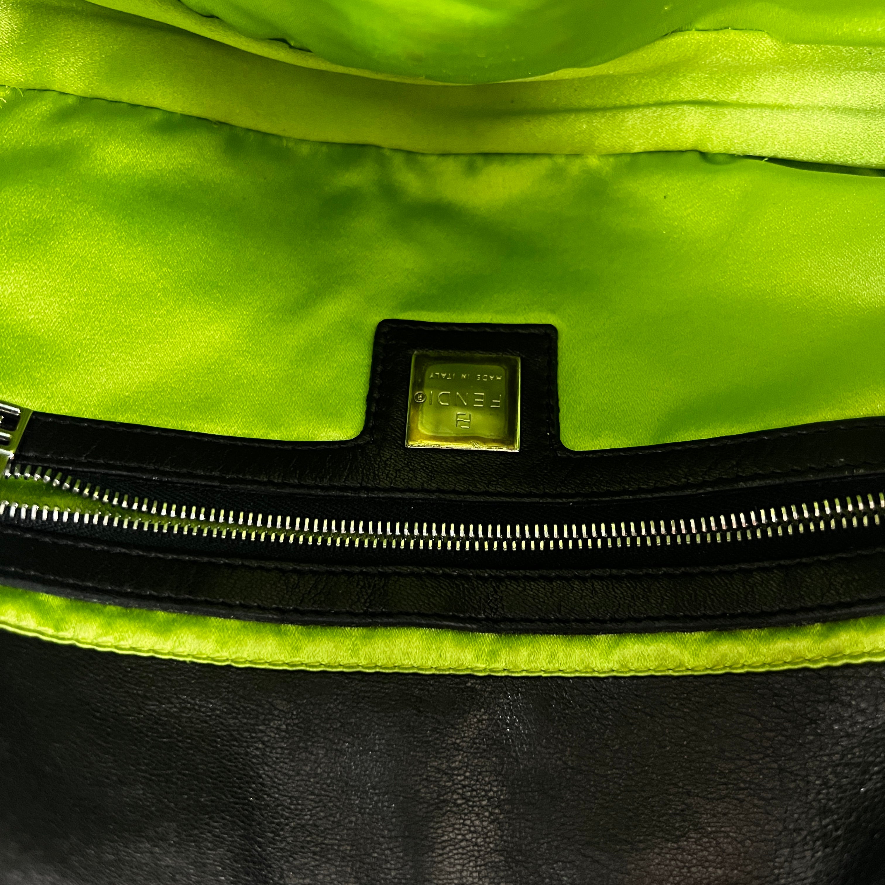 FENDI Mamma Baguette black leather handbag