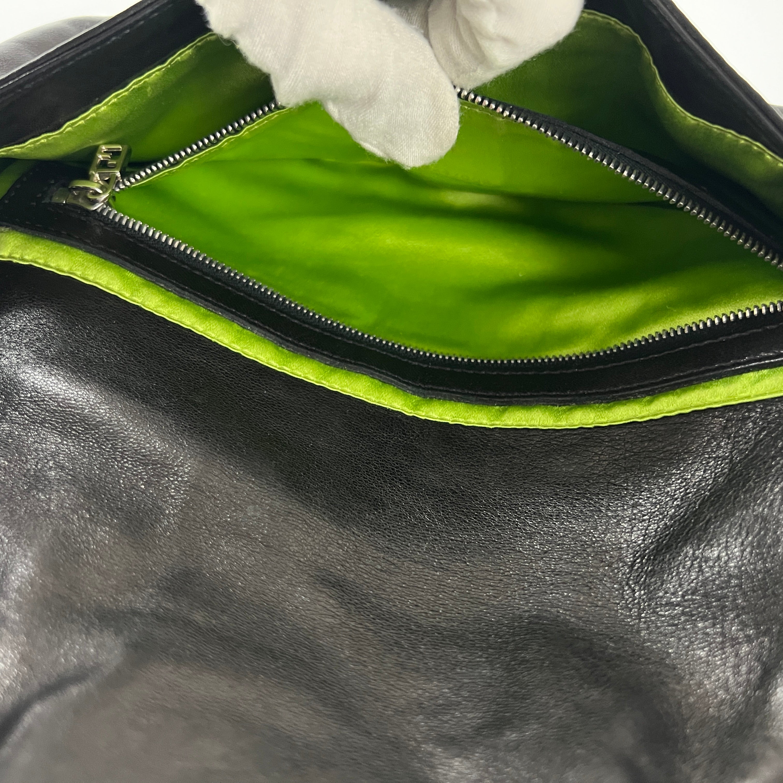 FENDI Mamma Baguette black leather handbag