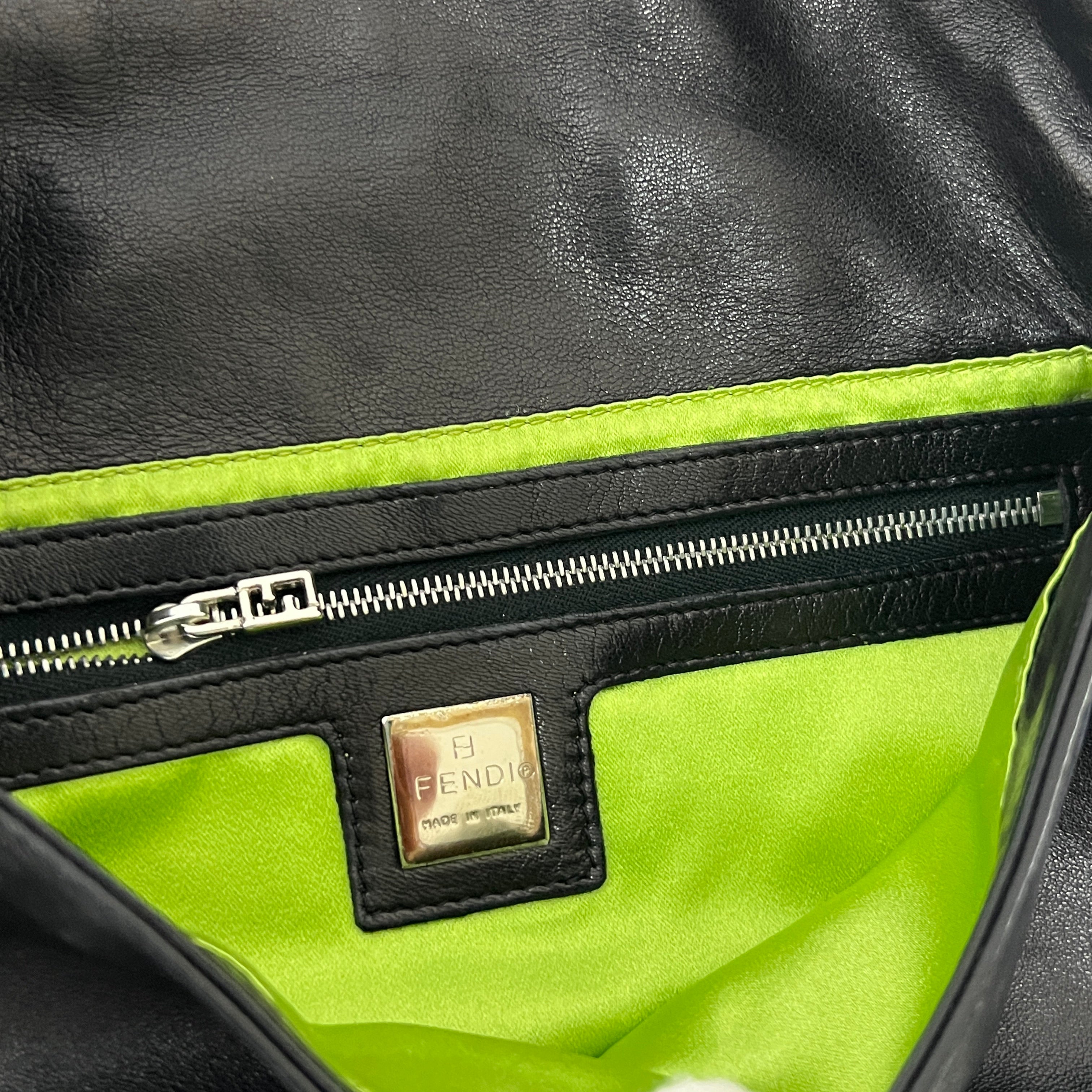 FENDI Mamma Baguette black leather handbag