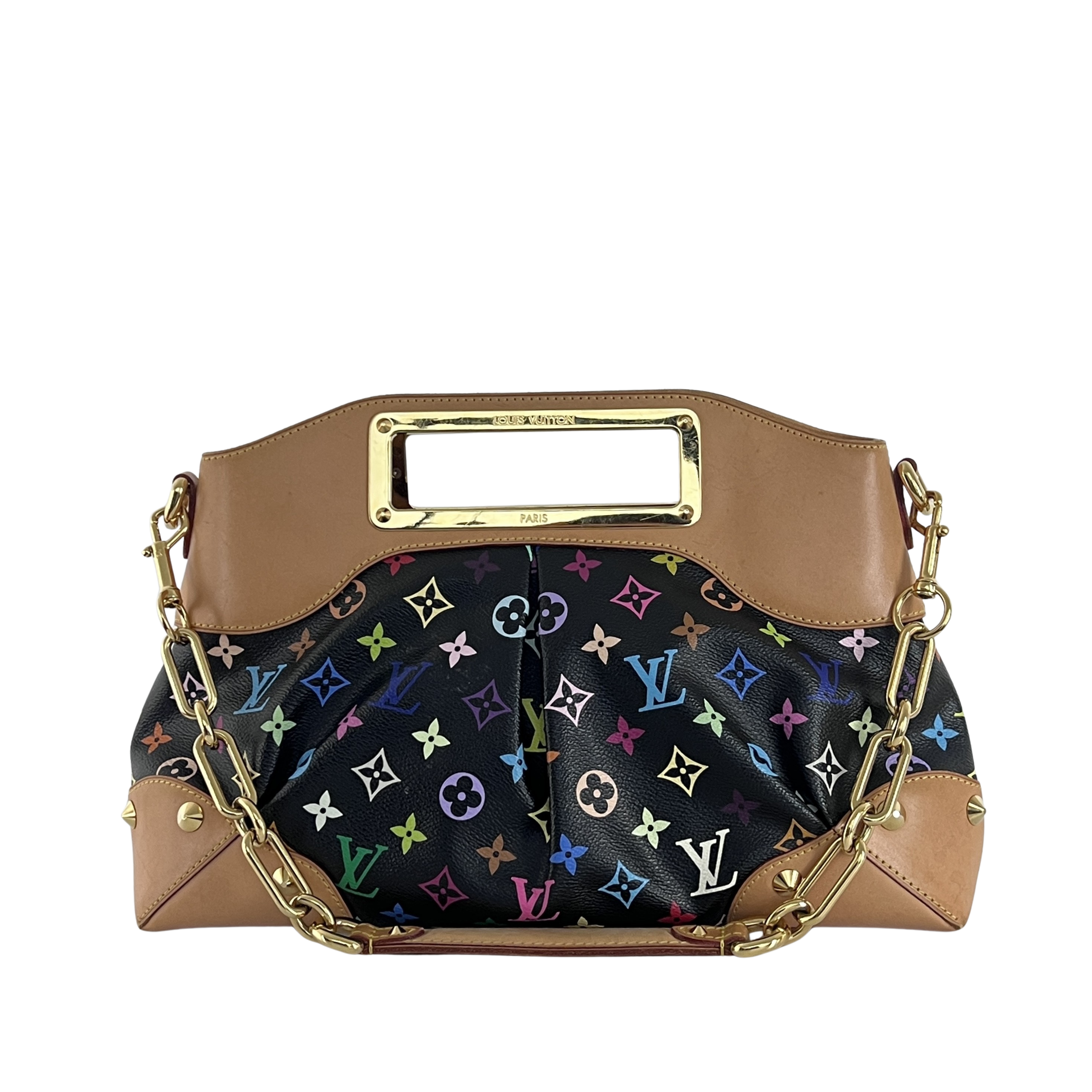 Sac à main LOUIS VUITTON Judy Murakami toile et cuir marron