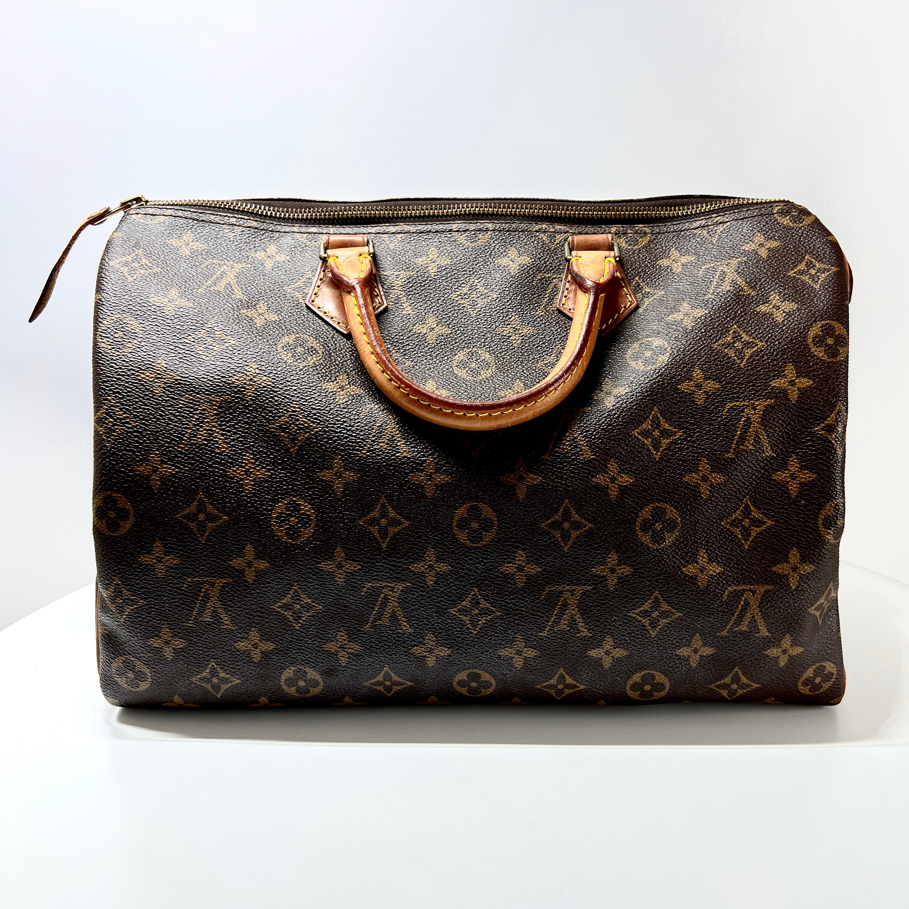 LOUIS VUITTON Speedy handbag in brown canvas and leather