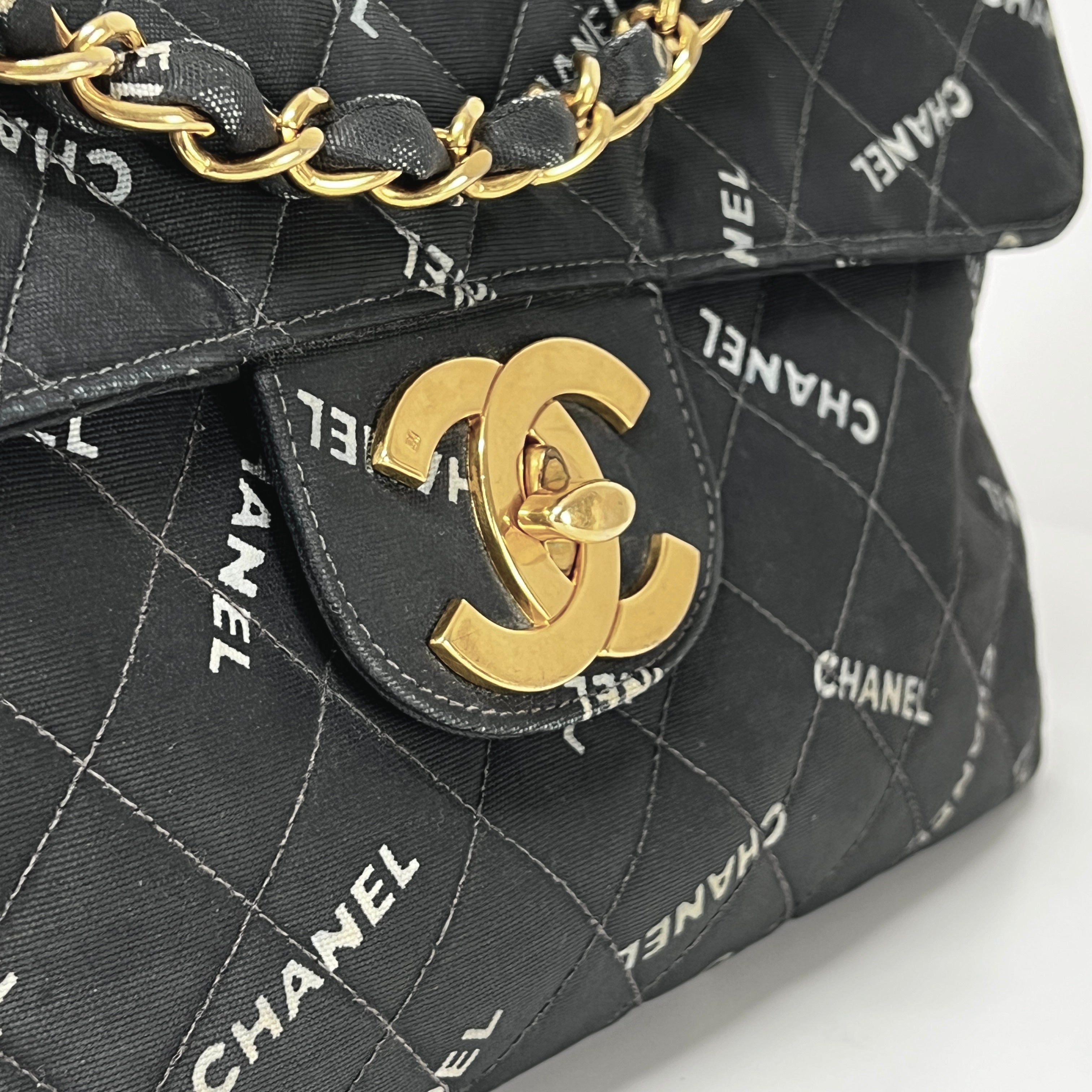 Sac à main CHANEL Jumbo toile noir