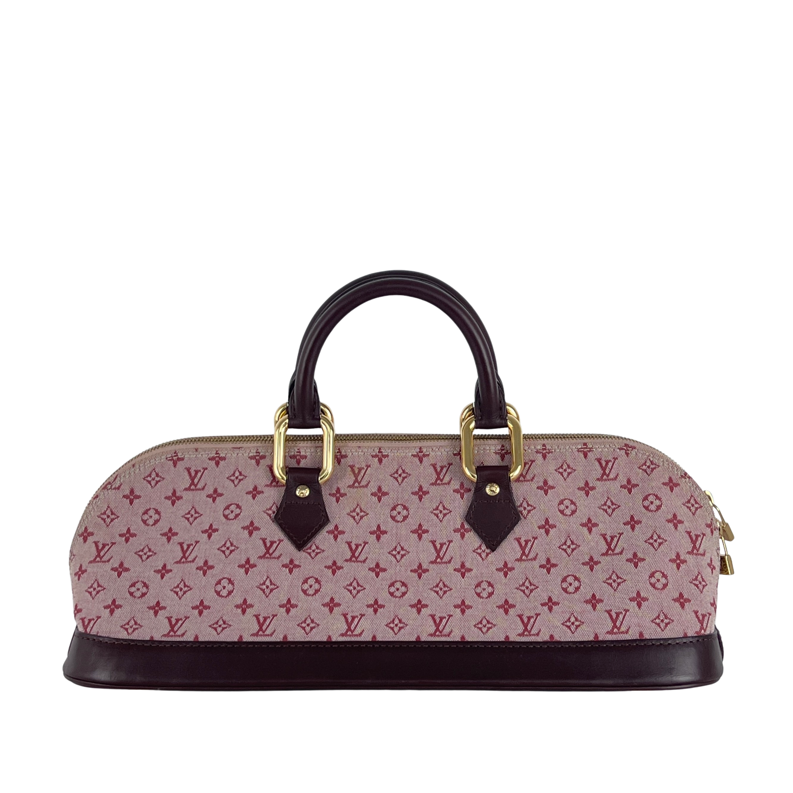 Sac à main LOUIS VUITTON Alma Long toile et cuir rose