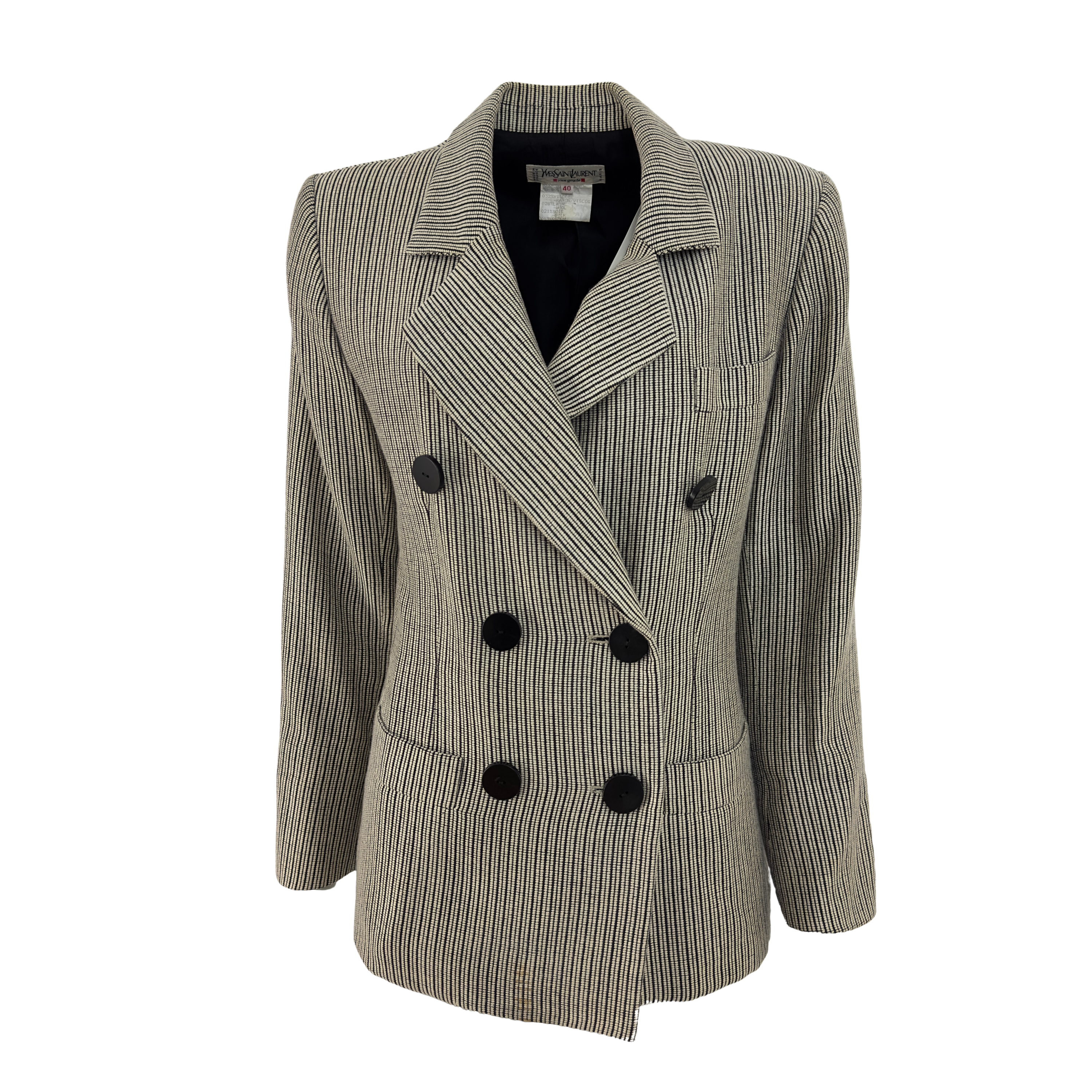 Blazer YVES SAINT LAURENT Rive Gauche S laine Noir/blanc
