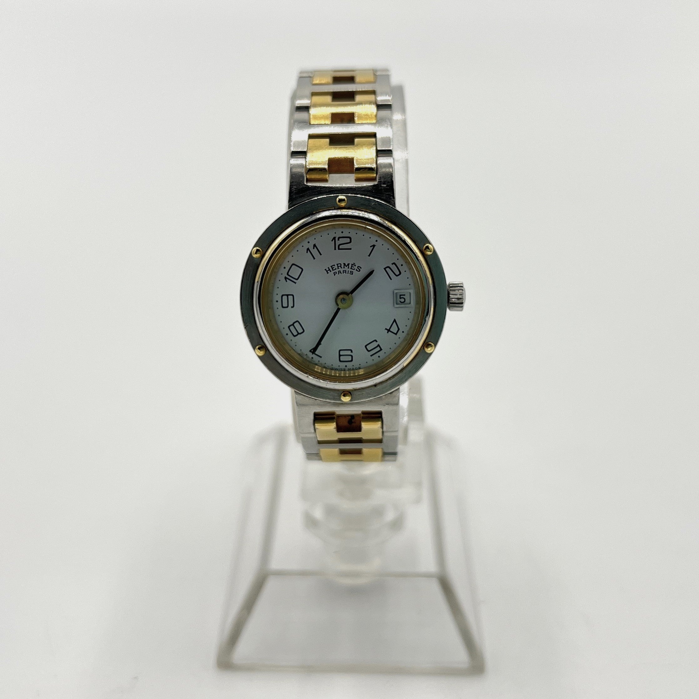 Montre HERMES Clipper acier Bicolore
