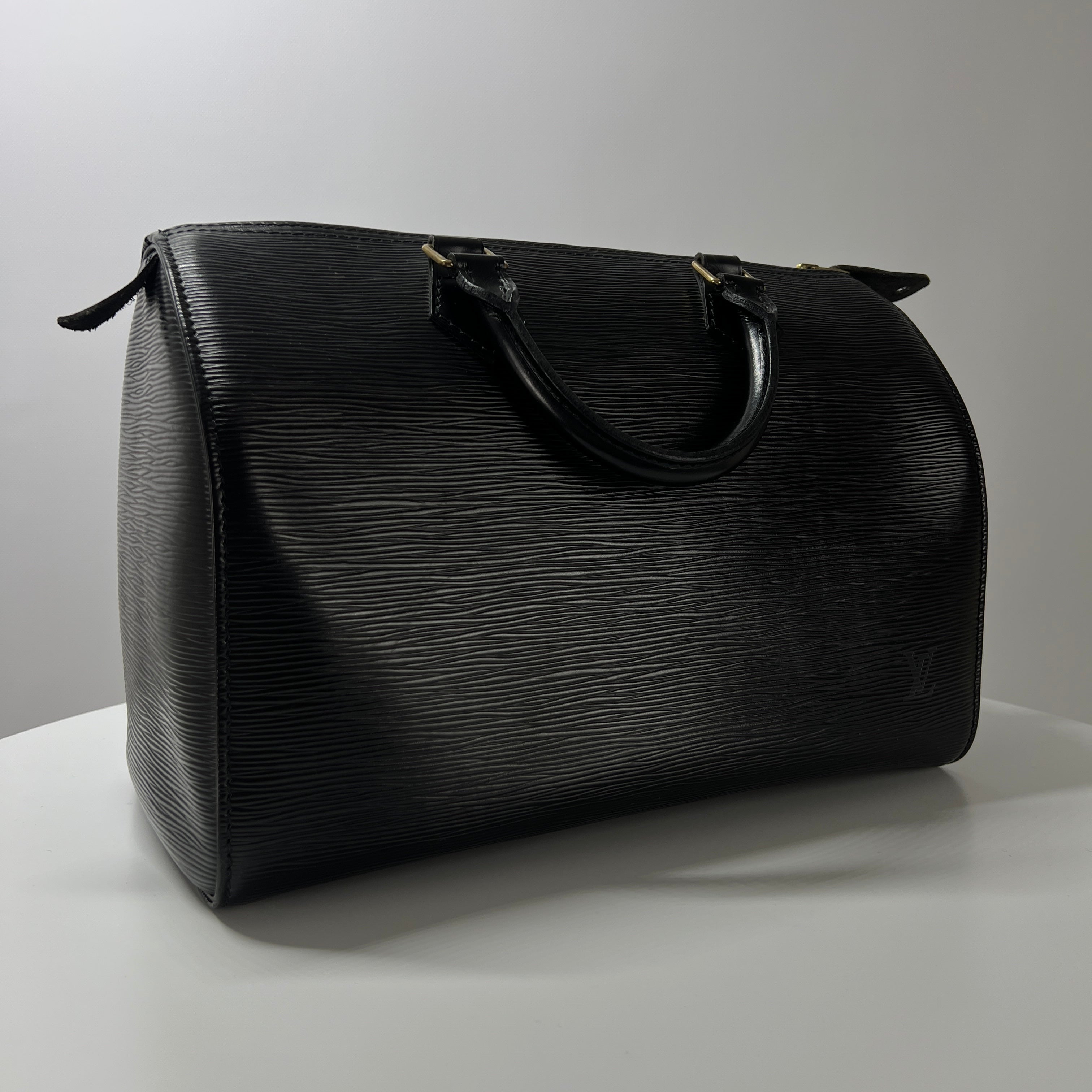 LOUIS VUITTON Speedy 30 black epi leather handbag