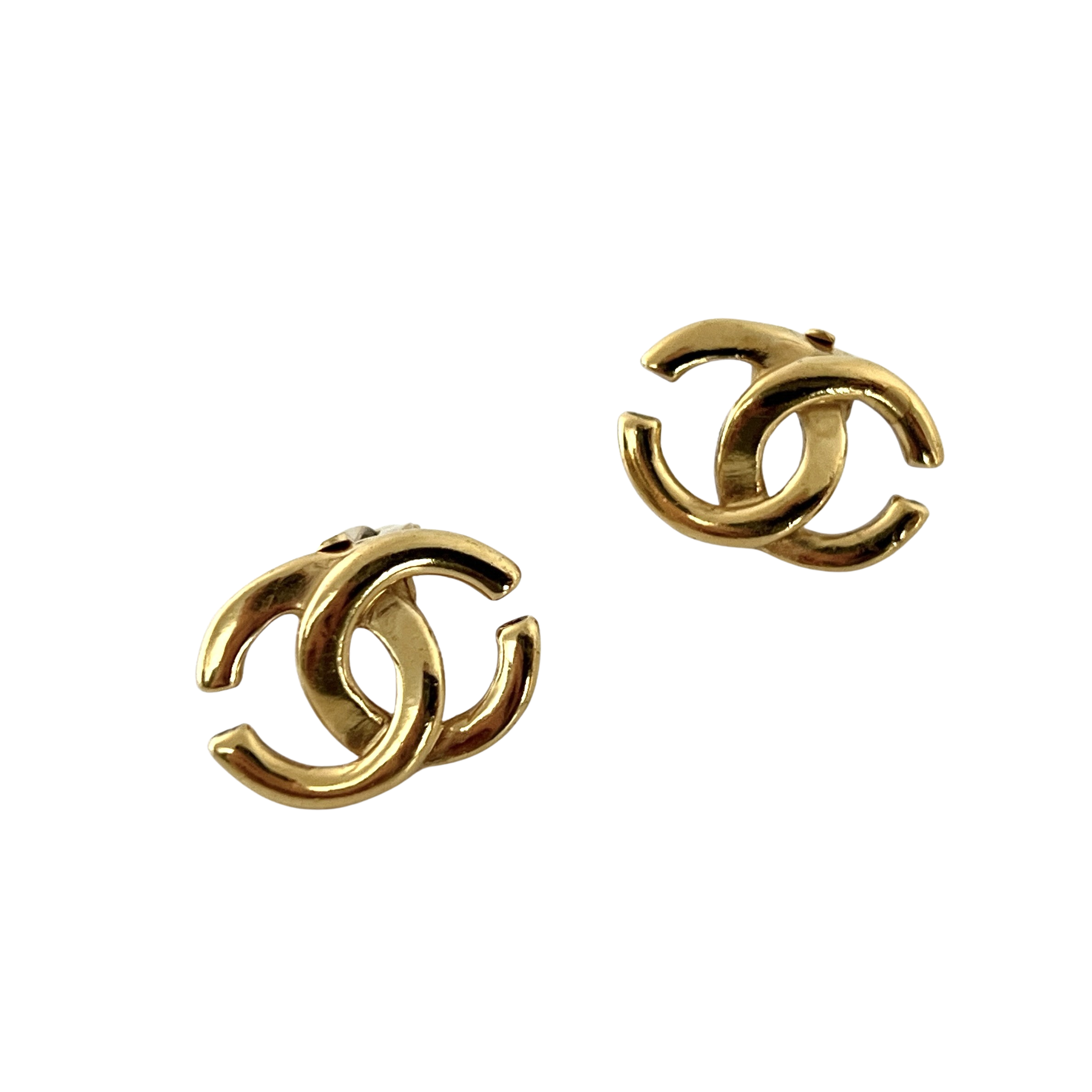 Boucles d'oreilles CHANEL CC Clip On métal doré