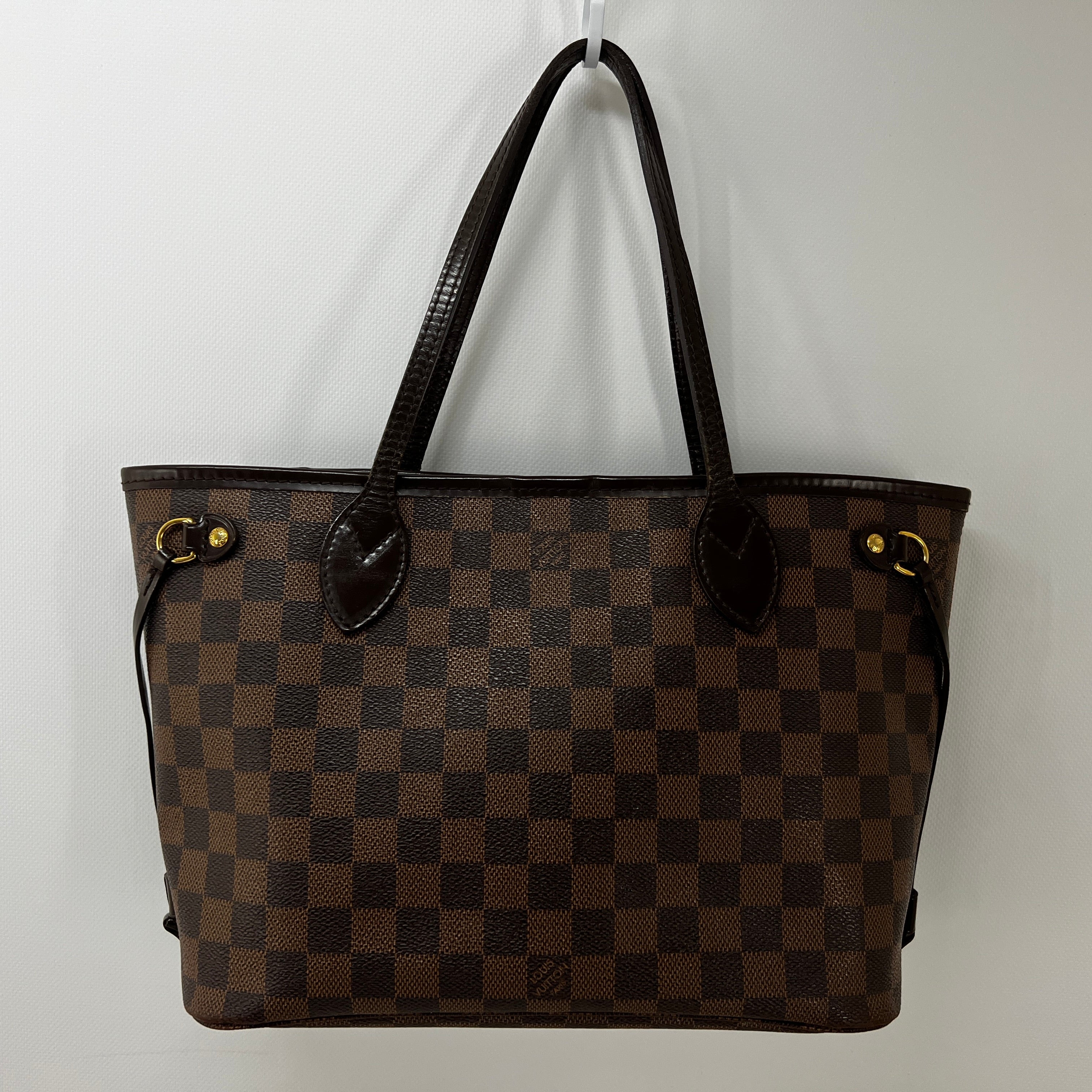 LOUIS VUITTON Neverfull PM handbag in brown canvas and leather