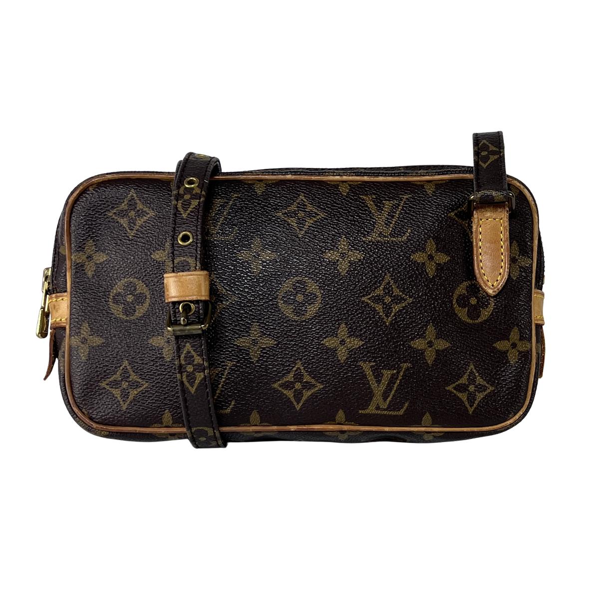 Sac à main LOUIS VUITTON Marly toile et cuir marron