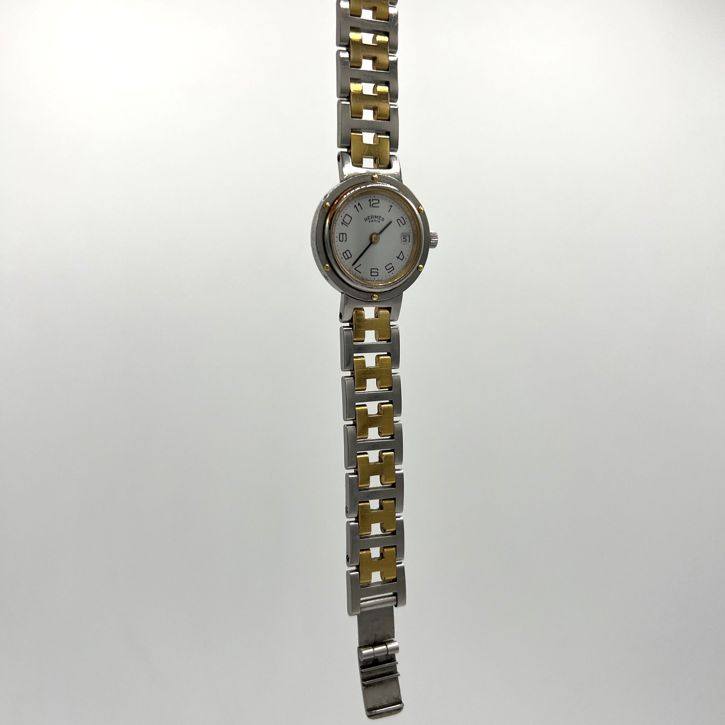 Montre HERMES Clipper acier Bicolore