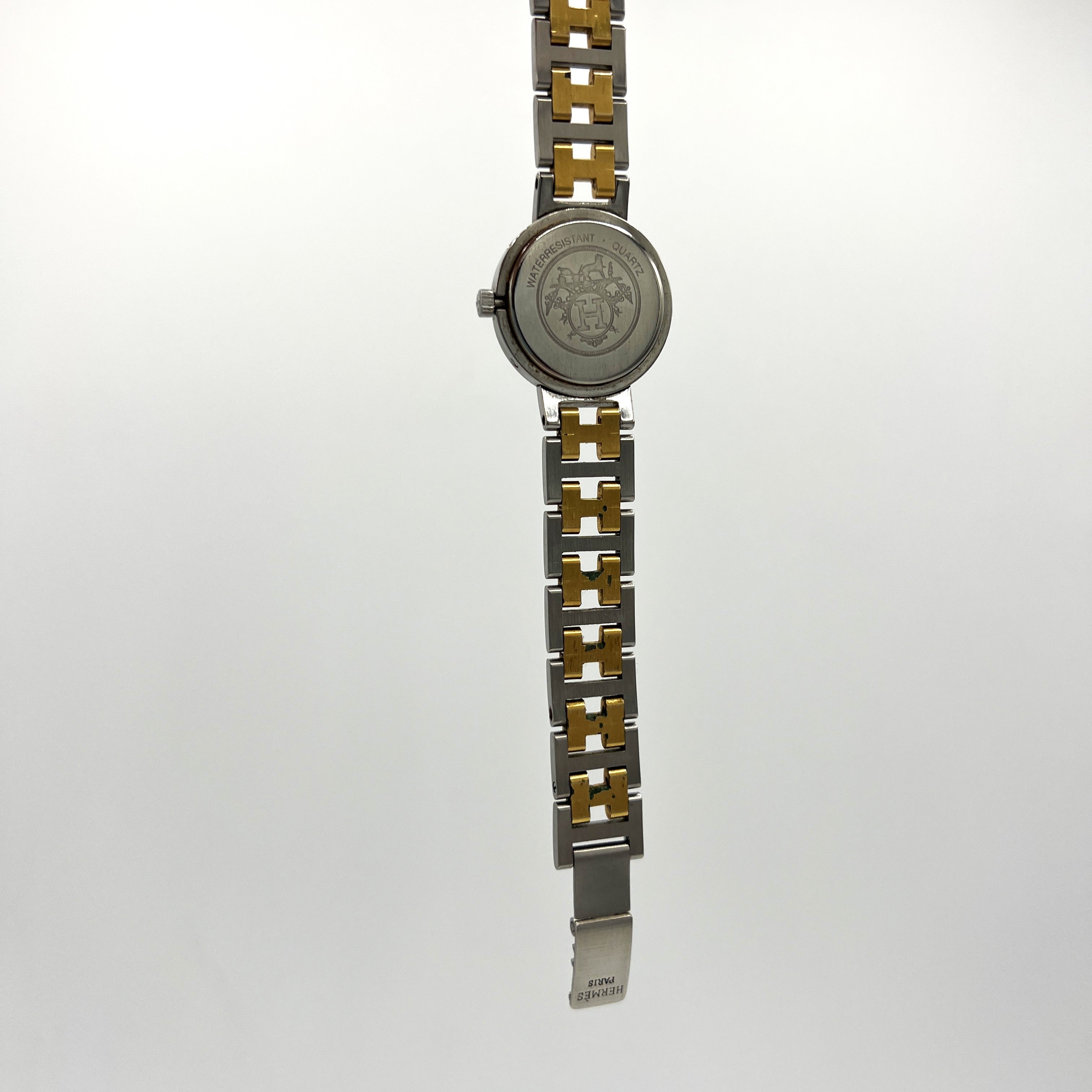 Montre HERMES Clipper acier Bicolore