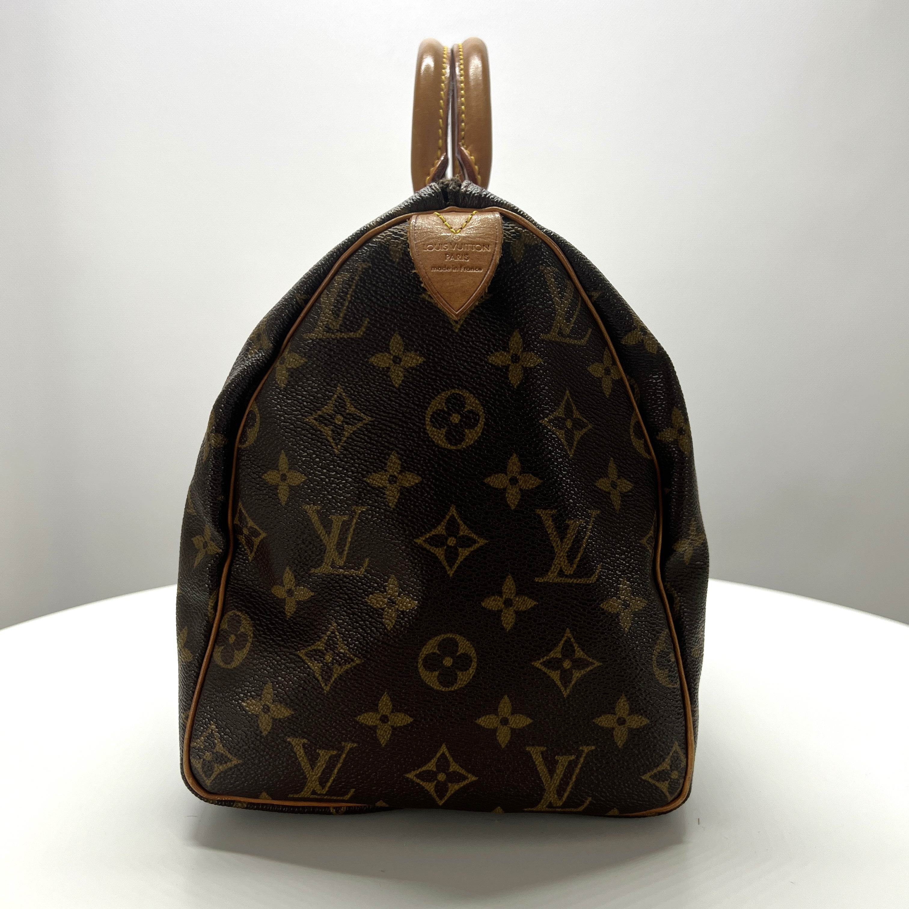 Sac à main LOUIS VUITTON Speedy 30 toile et cuir marron
