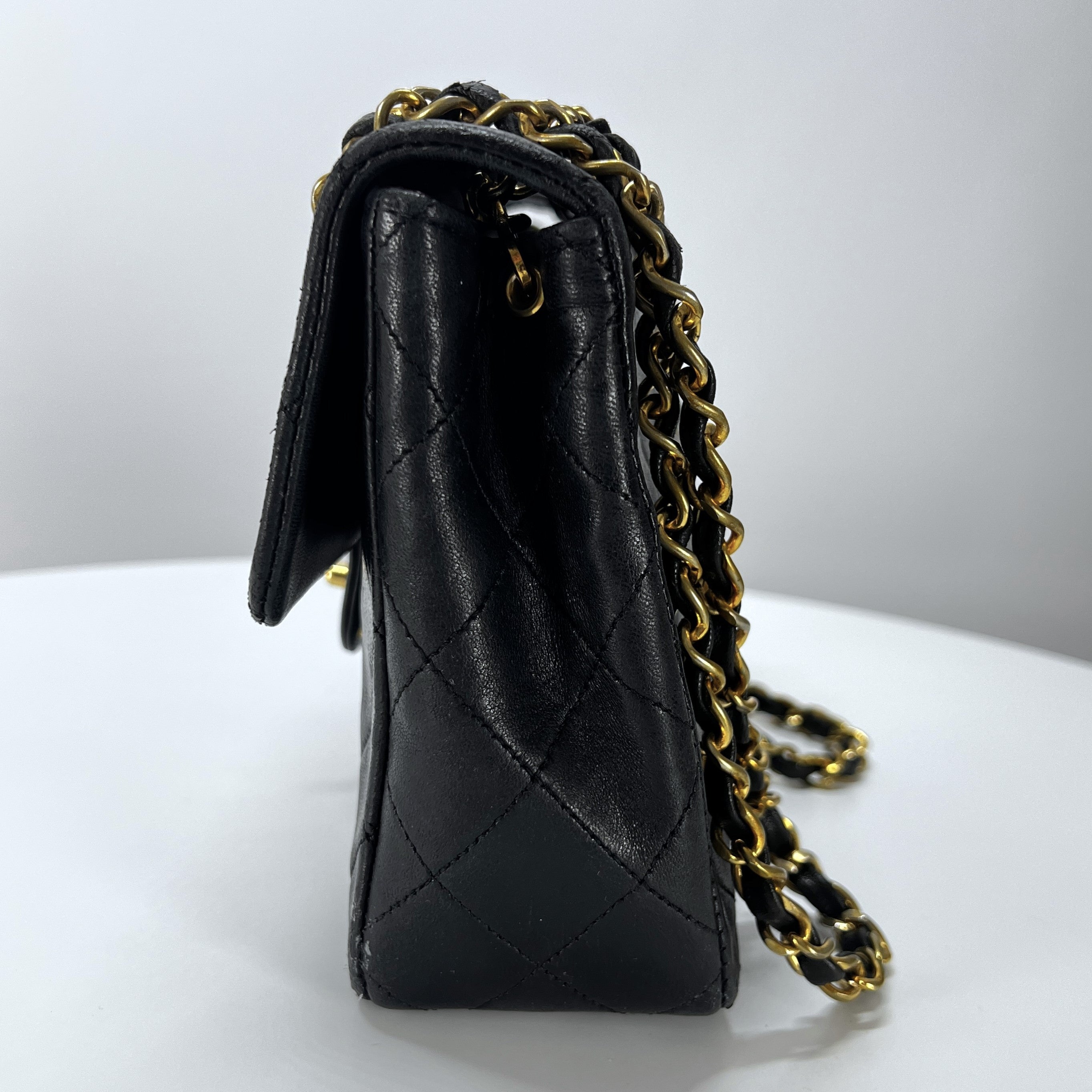 CHANEL Timeless classic mini flap black leather handbag