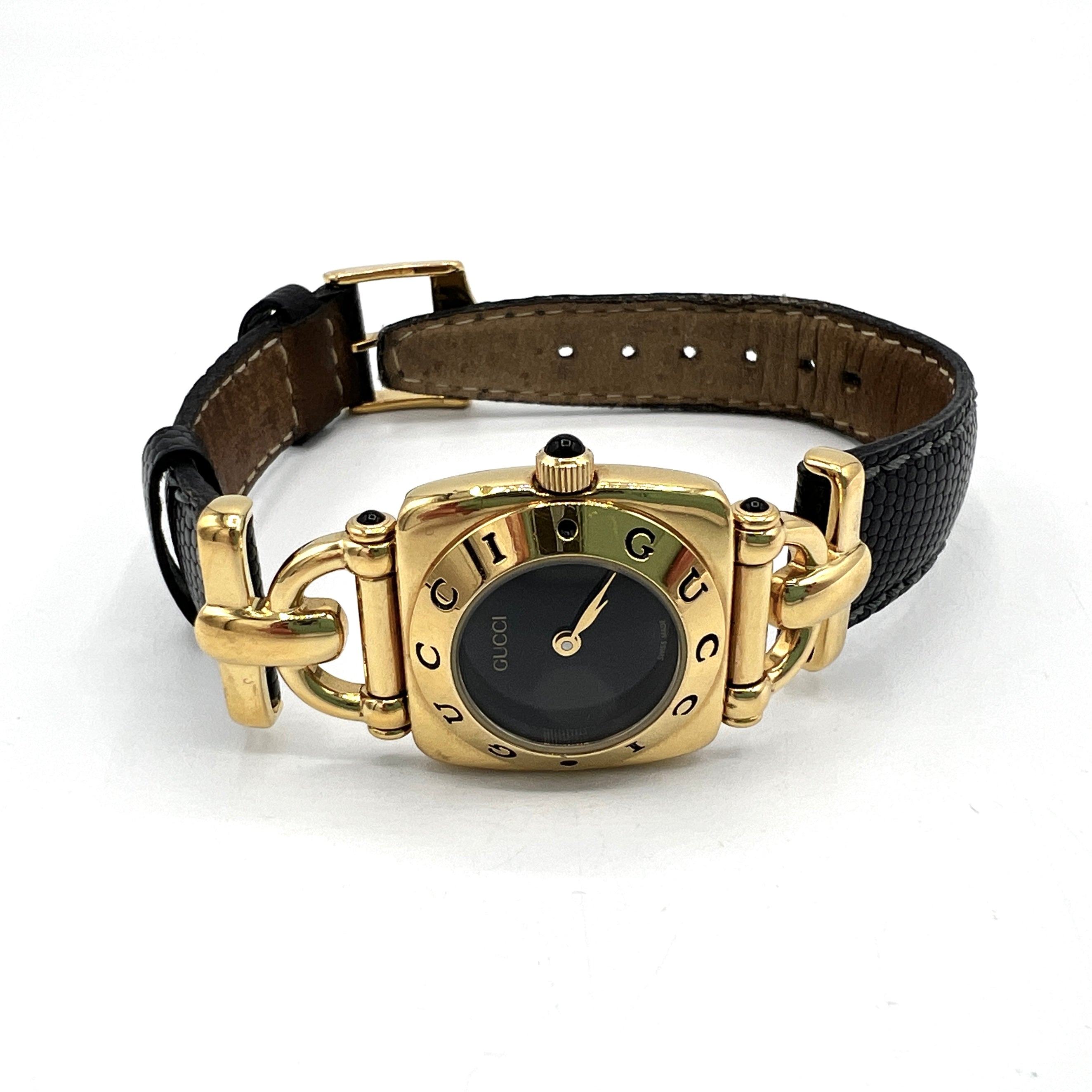 Montre GUCCI 6300 L cuir Doré