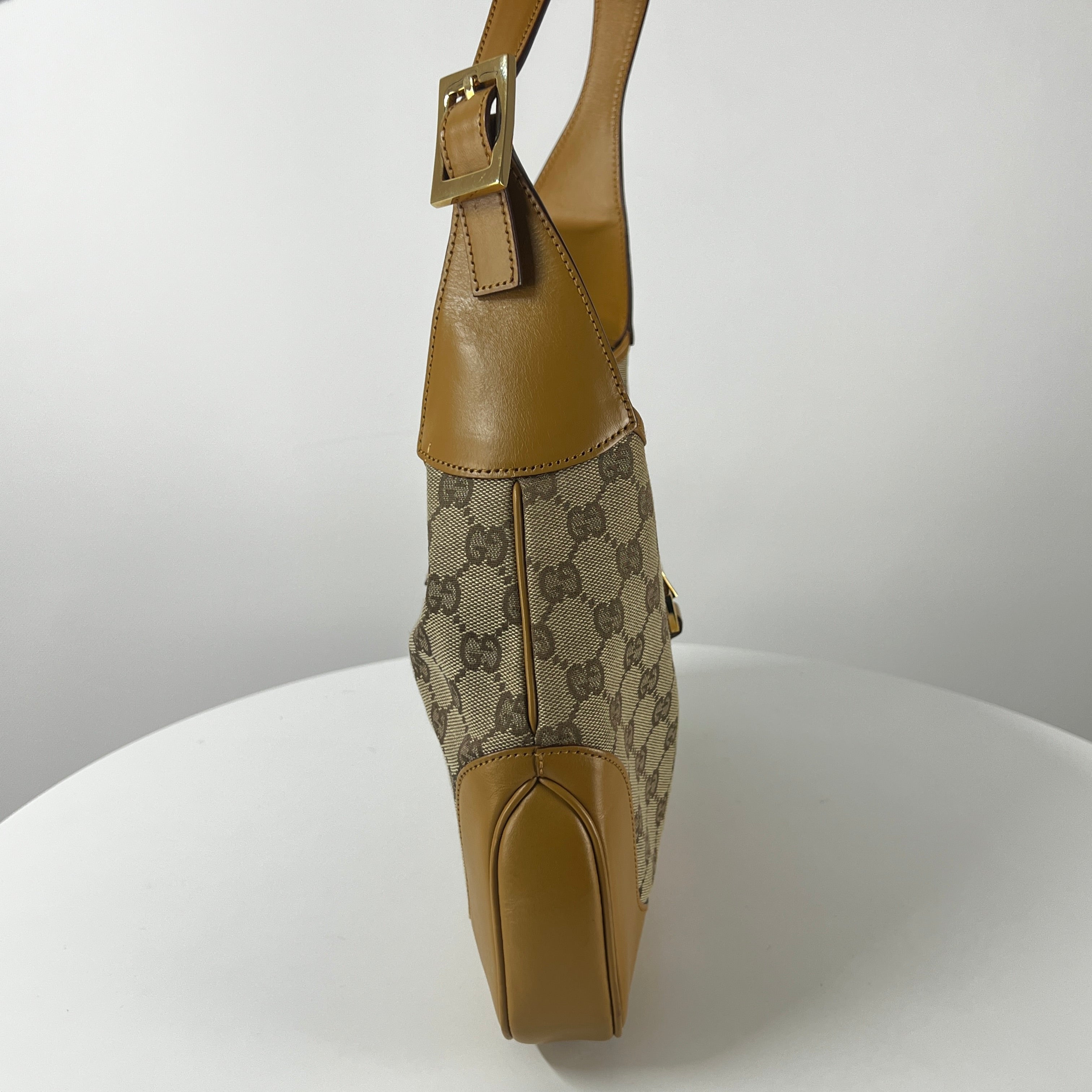 Sac à main GUCCI Jackie toile et cuir beige