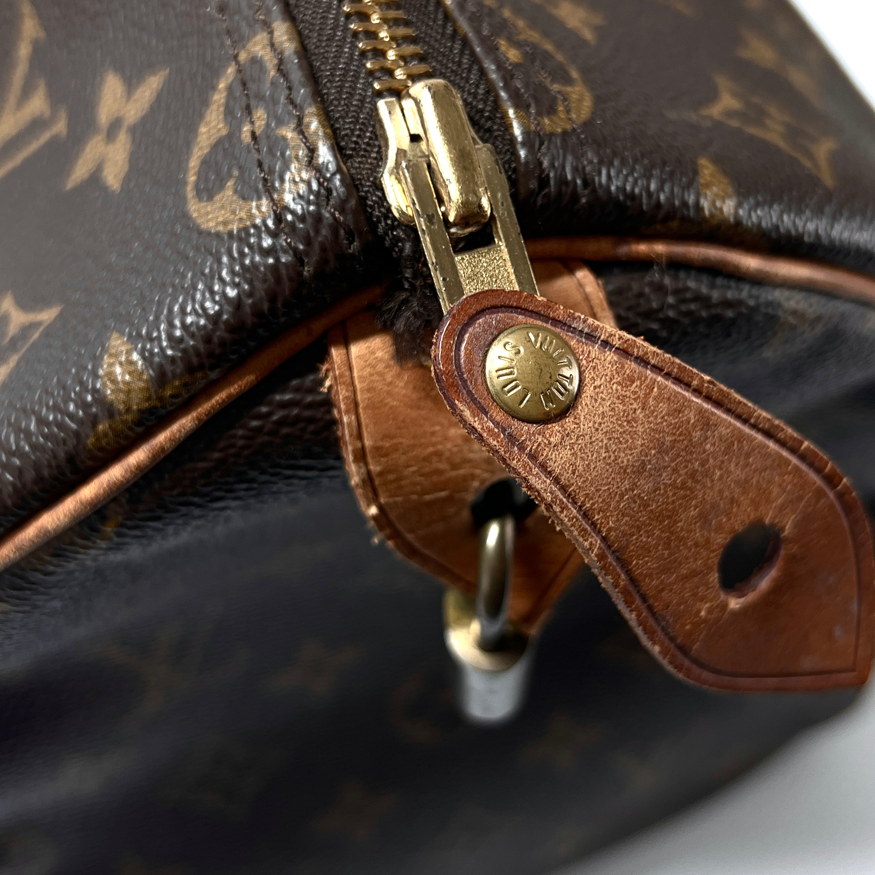 LOUIS VUITTON Speedy handbag in brown canvas and leather