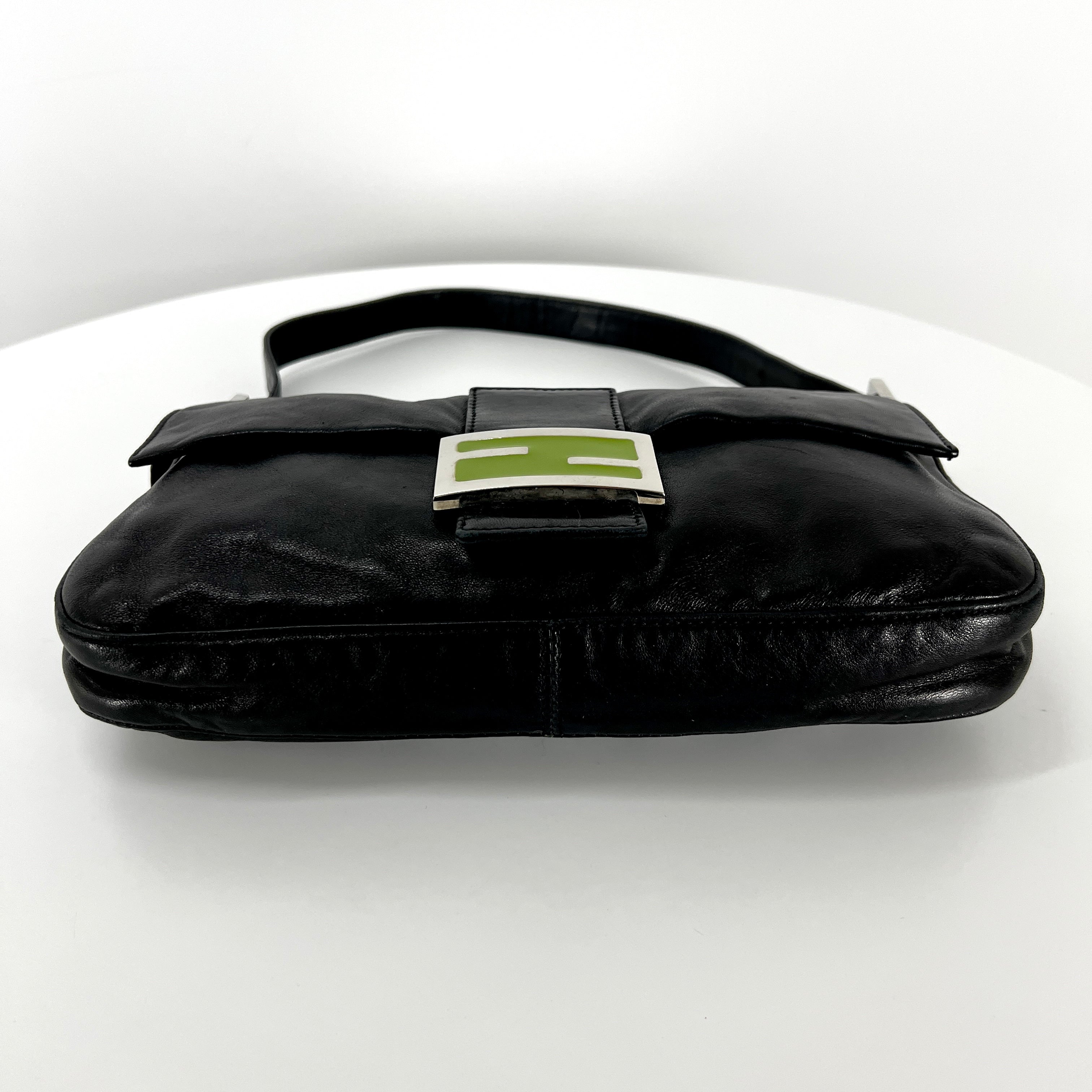 FENDI Mamma Baguette black leather handbag